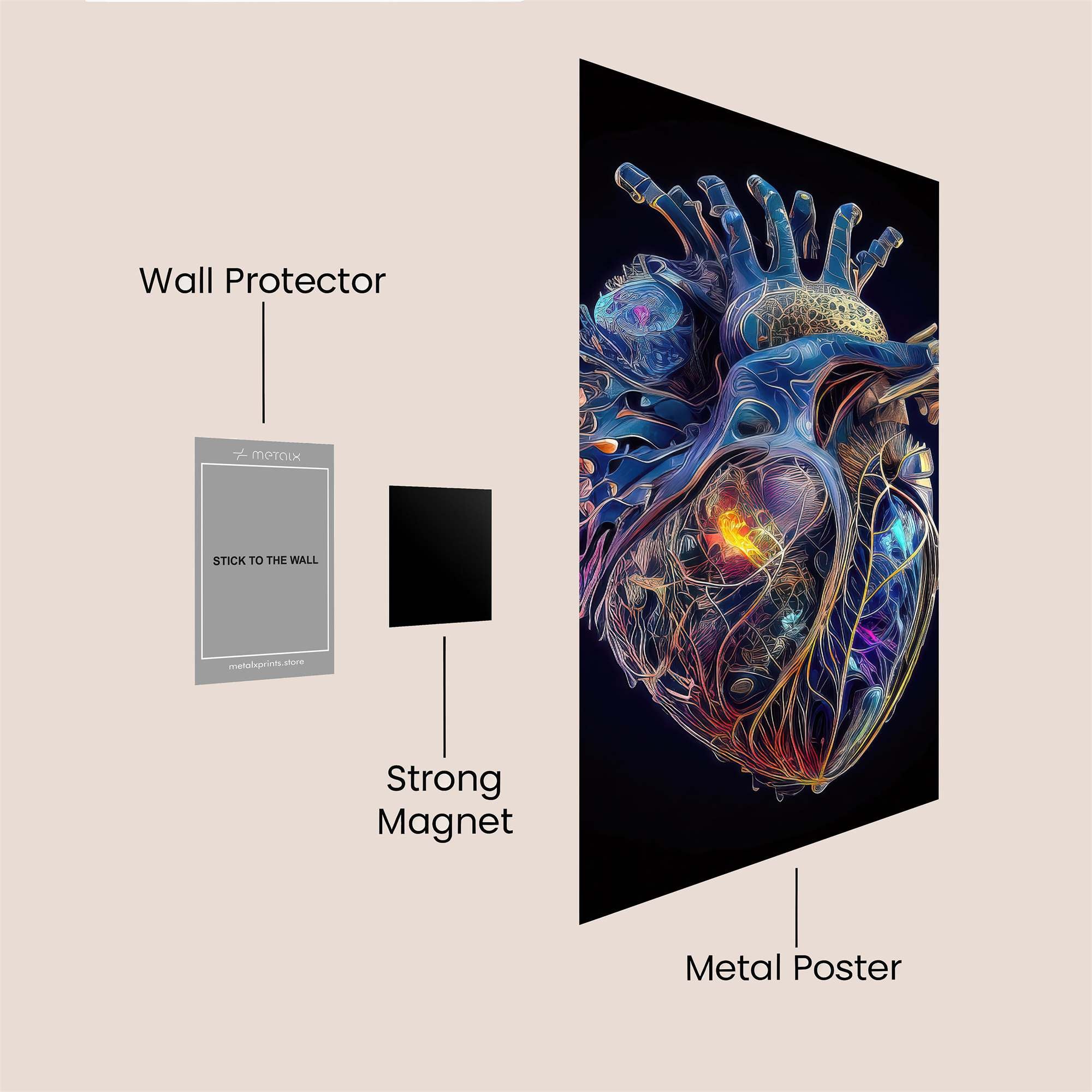 Heart Luminous Safe Wall Magnetic / M