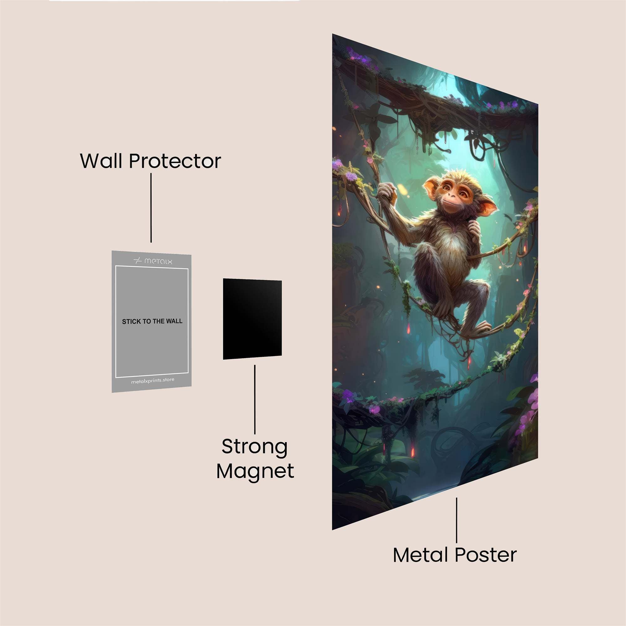 Monkey Enchantment Safe Wall Magnetic / M