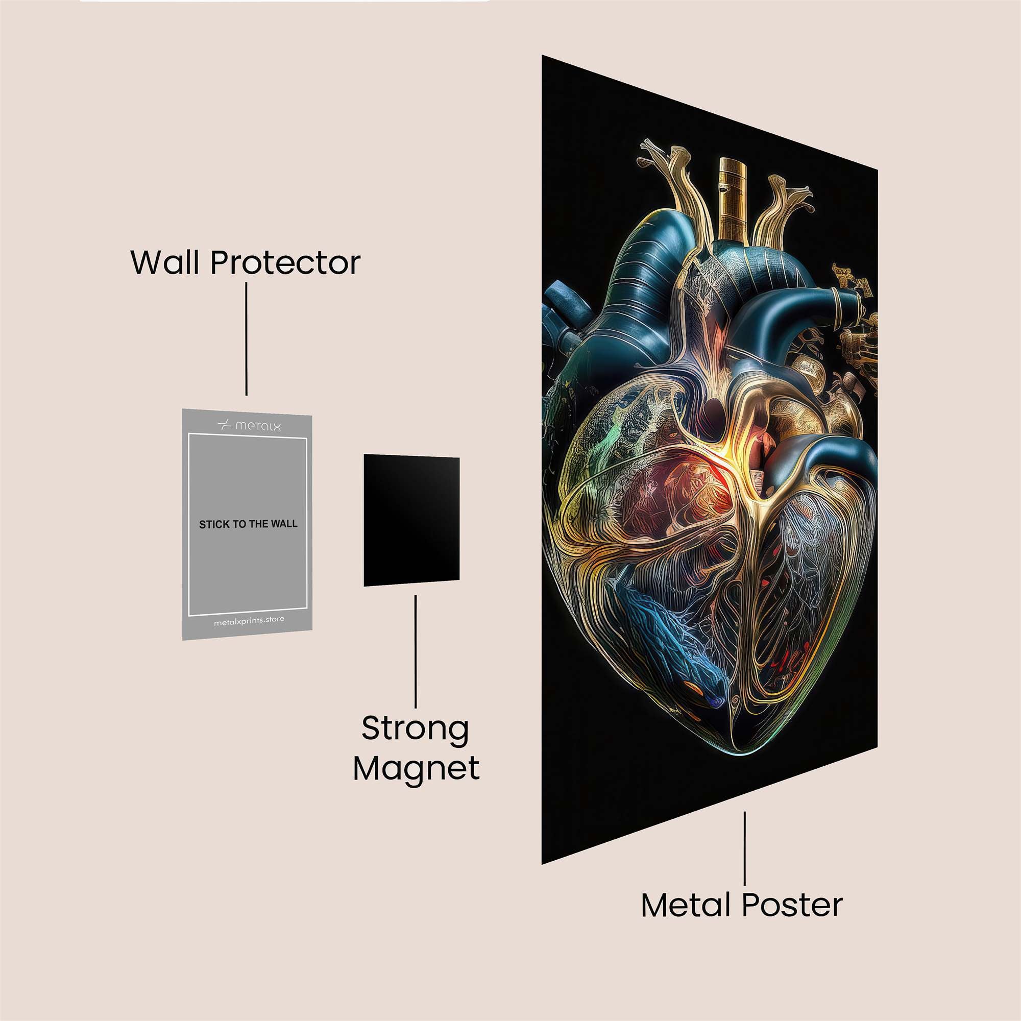Heart Radiance Safe Wall Magnetic / M