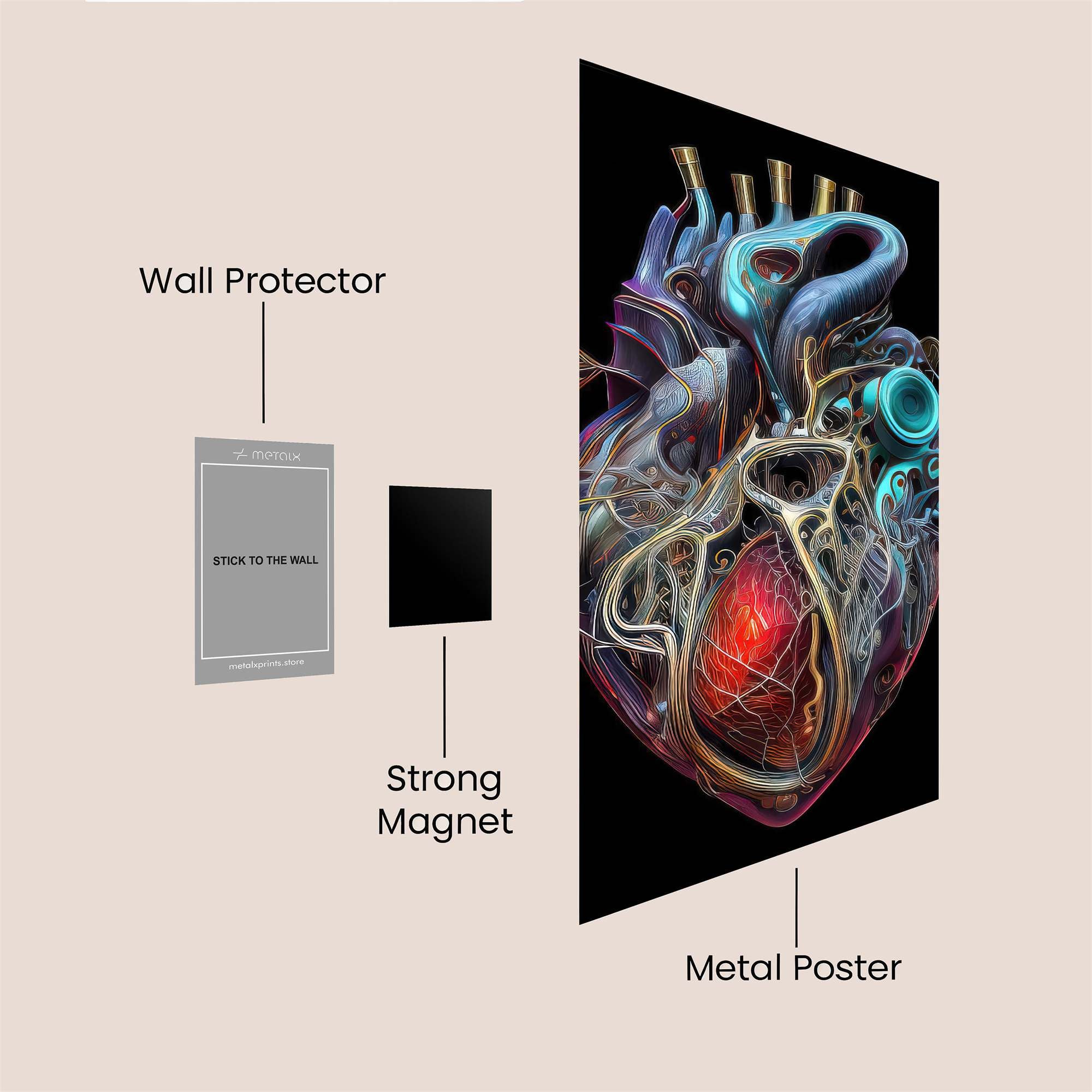 Heart Labyrinth Safe Wall Magnetic / M