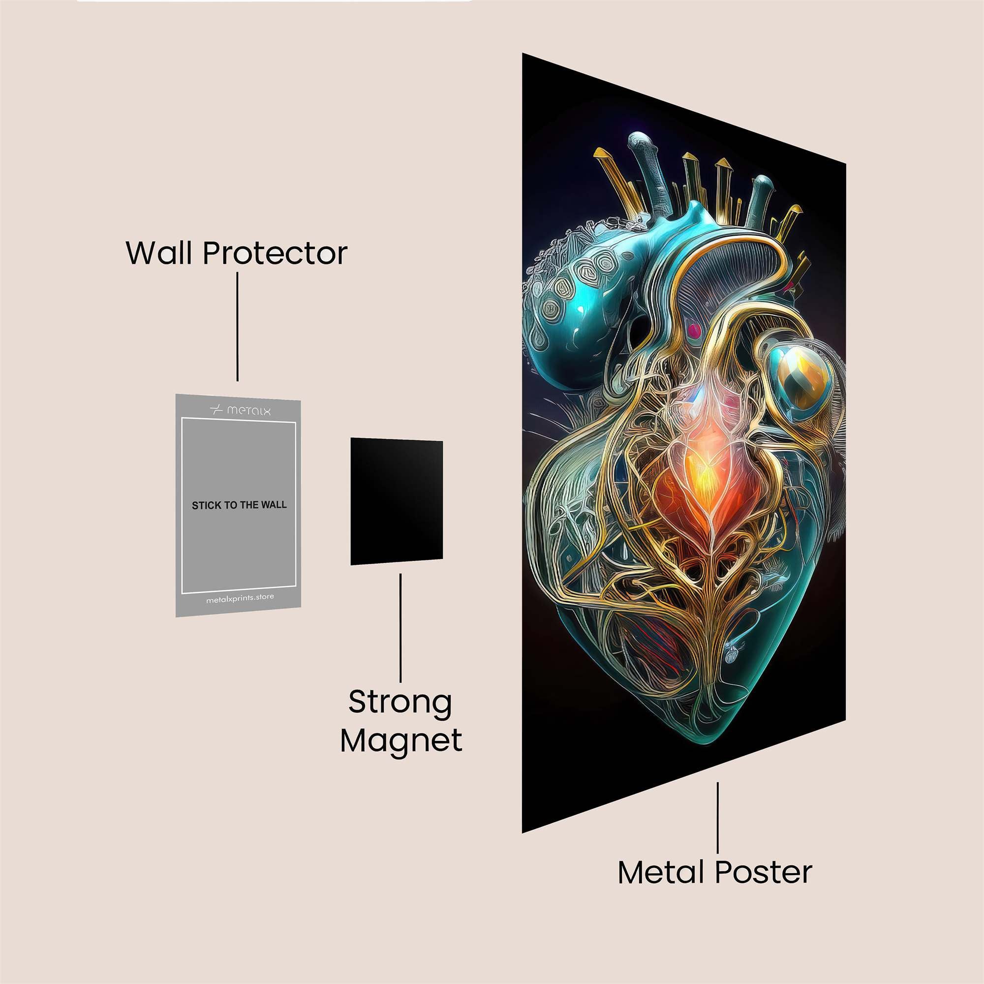 Heart Illumination Safe Wall Magnetic / M