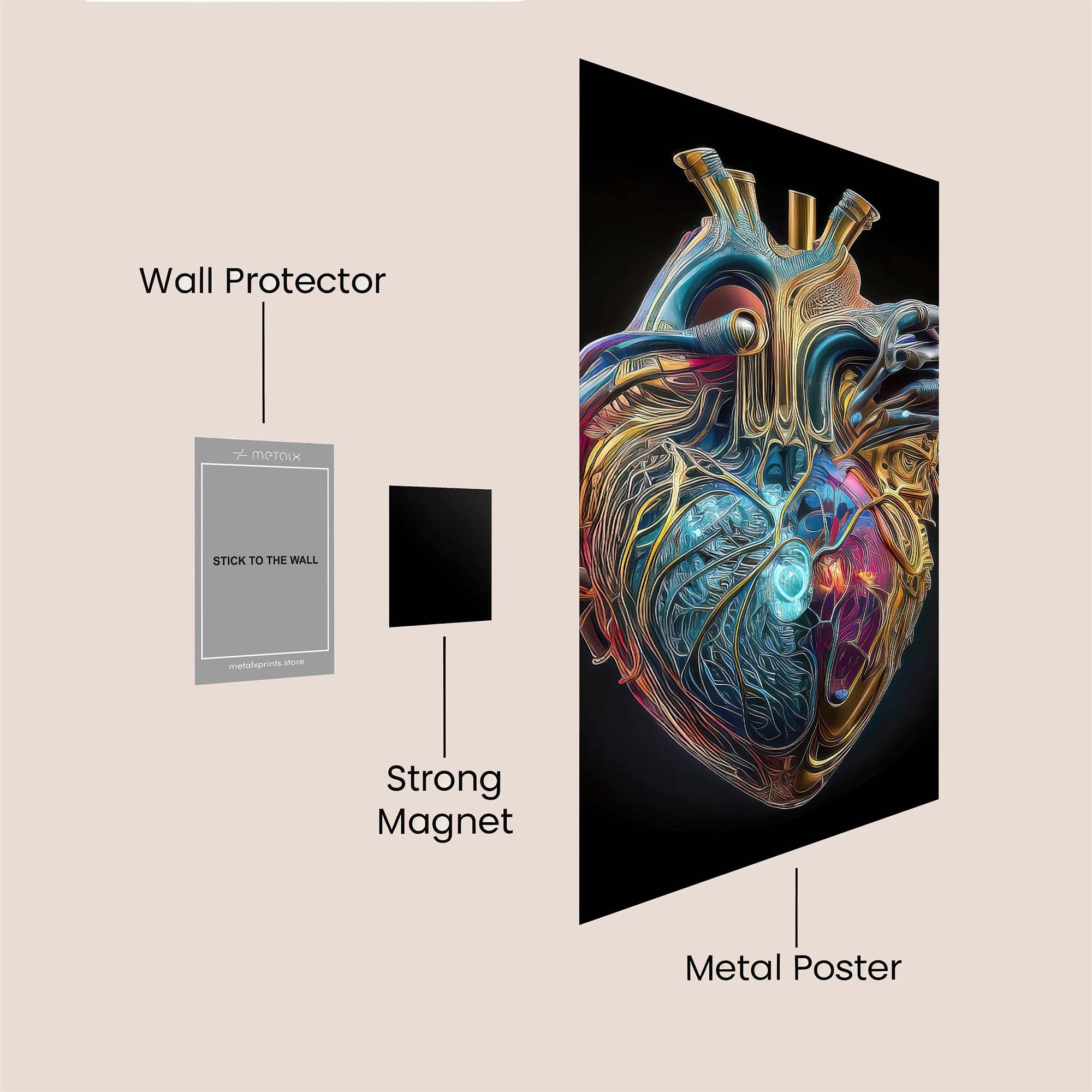 Heart Pulse Safe Wall Magnetic / M