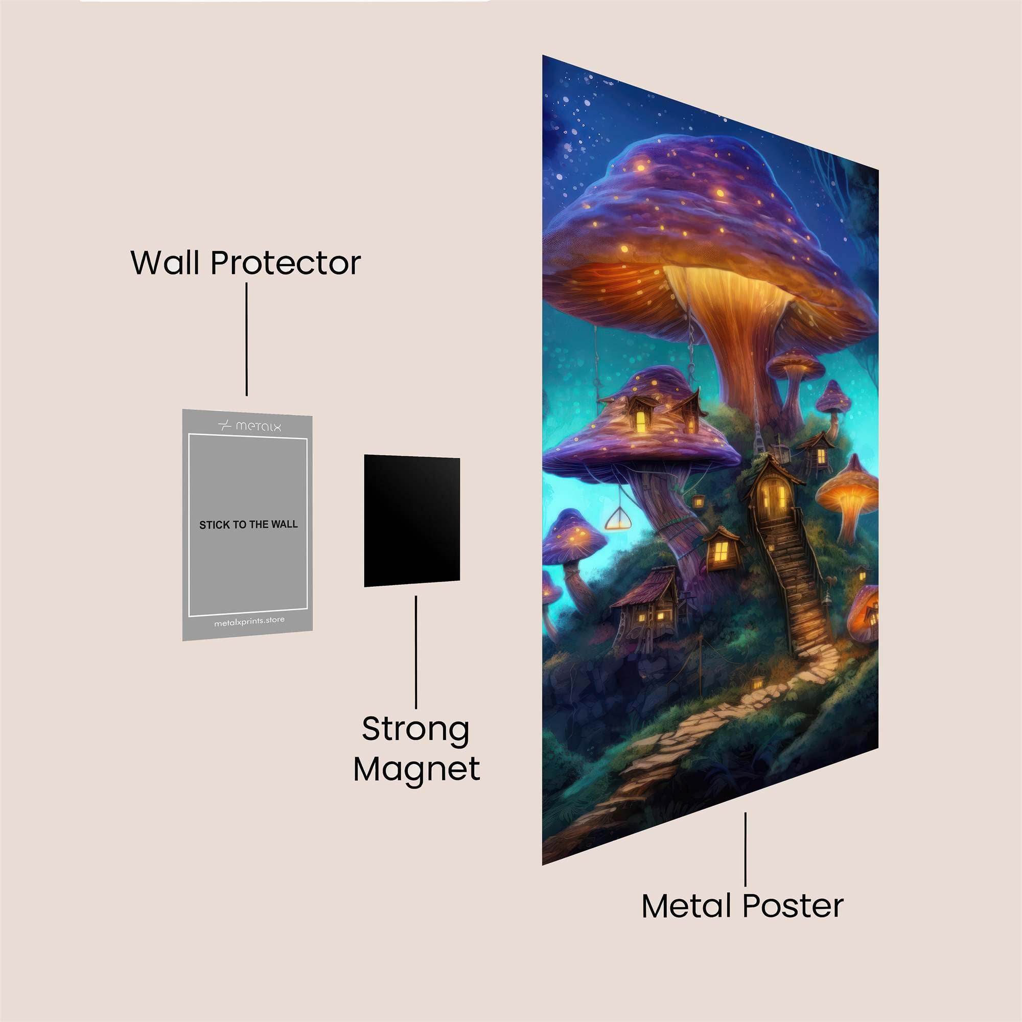 Mushroom Haven Safe Wall Magnetic / M