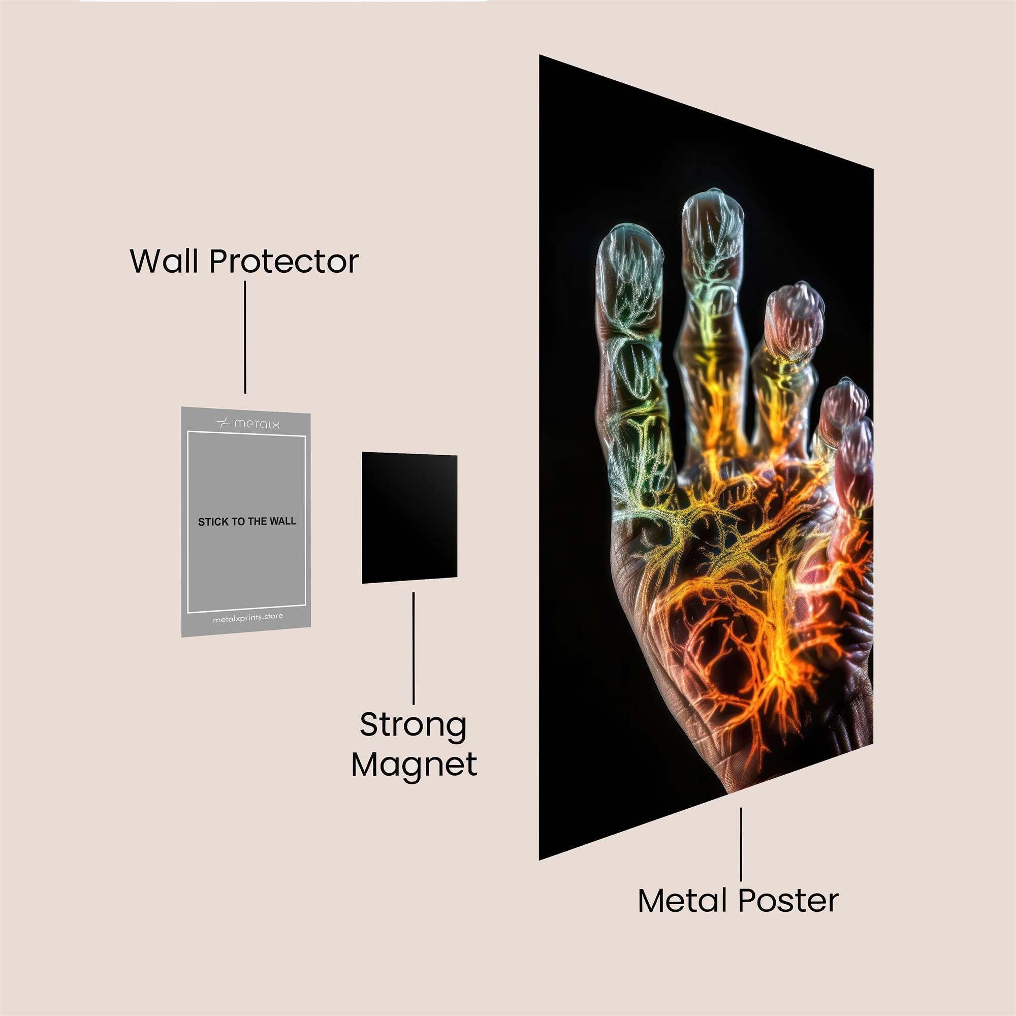 Veins Vibrant Safe Wall Magnetic / M