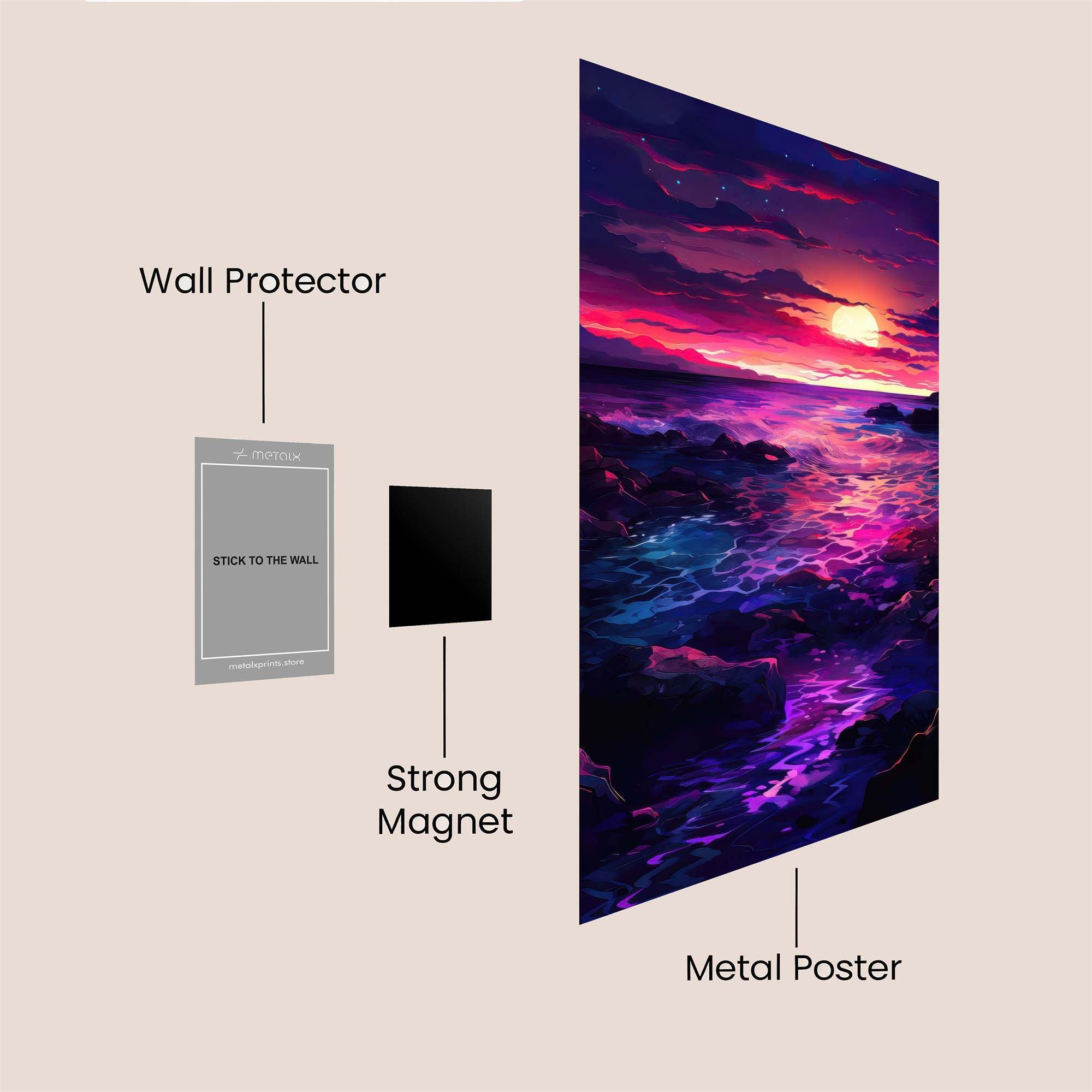 Sunset Serenity Safe Wall Magnetic / M