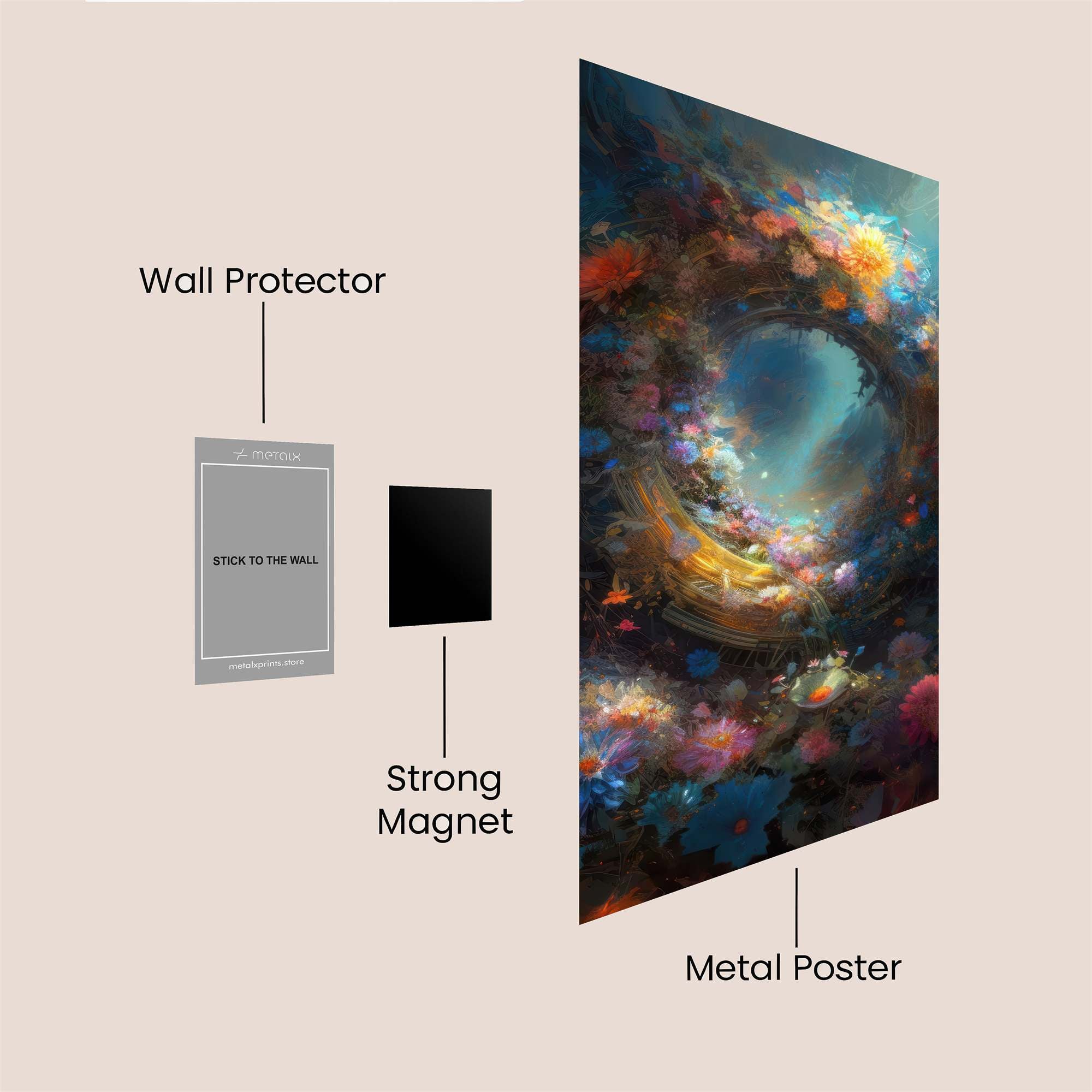 Floral Whirl Safe Wall Magnetic / M