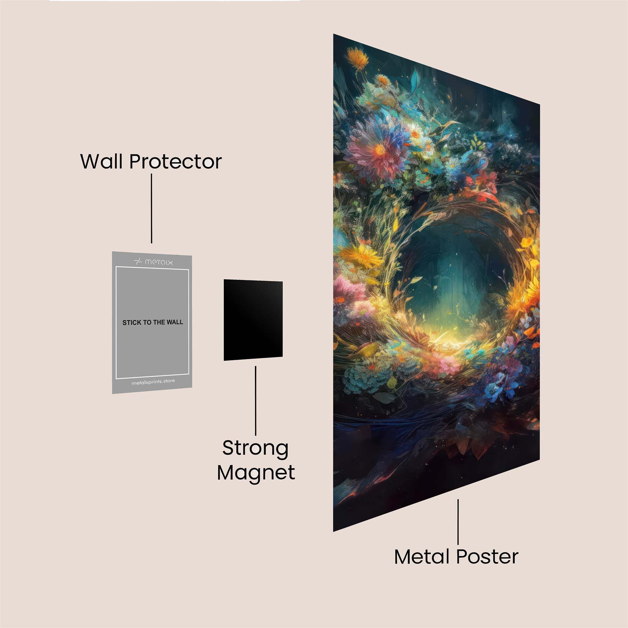 Floral Vortex Safe Wall Magnetic / M
