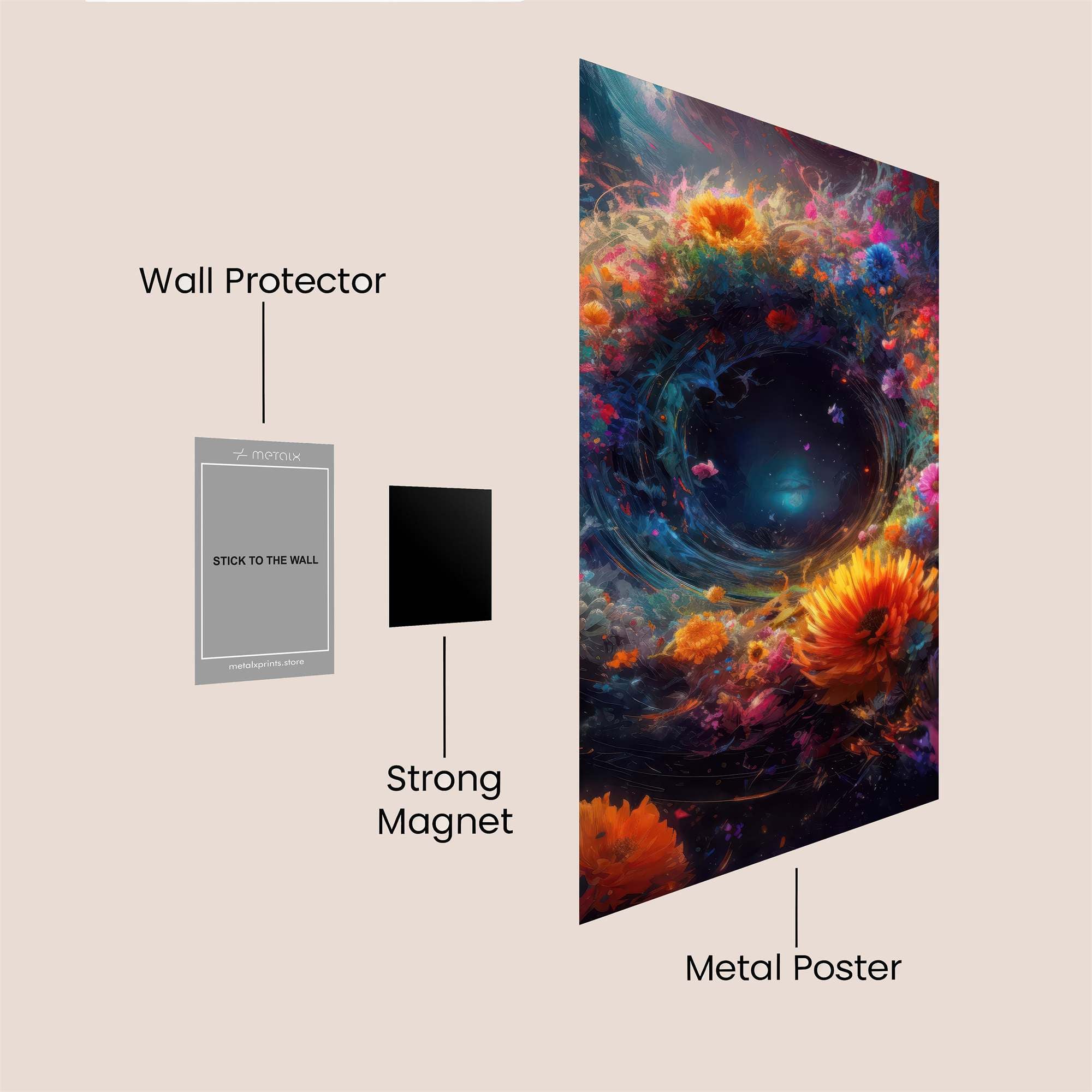 Floral Vortex Safe Wall Magnetic / M