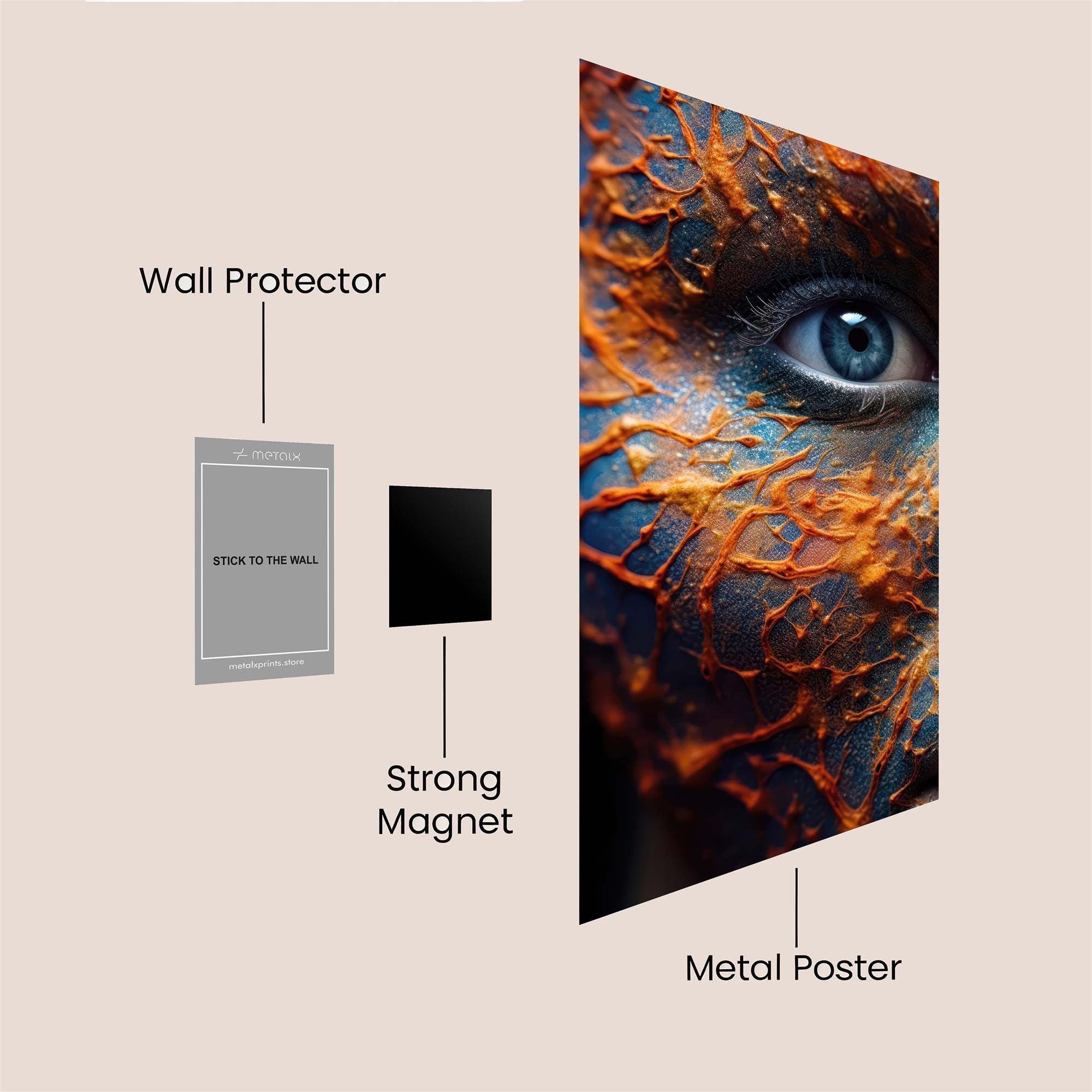 Crackled Intensity Safe Wall Magnetic / M