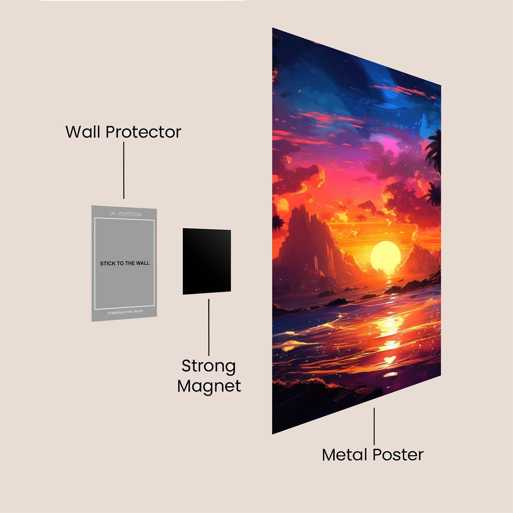 Sunset Serenity Safe Wall Magnetic / M