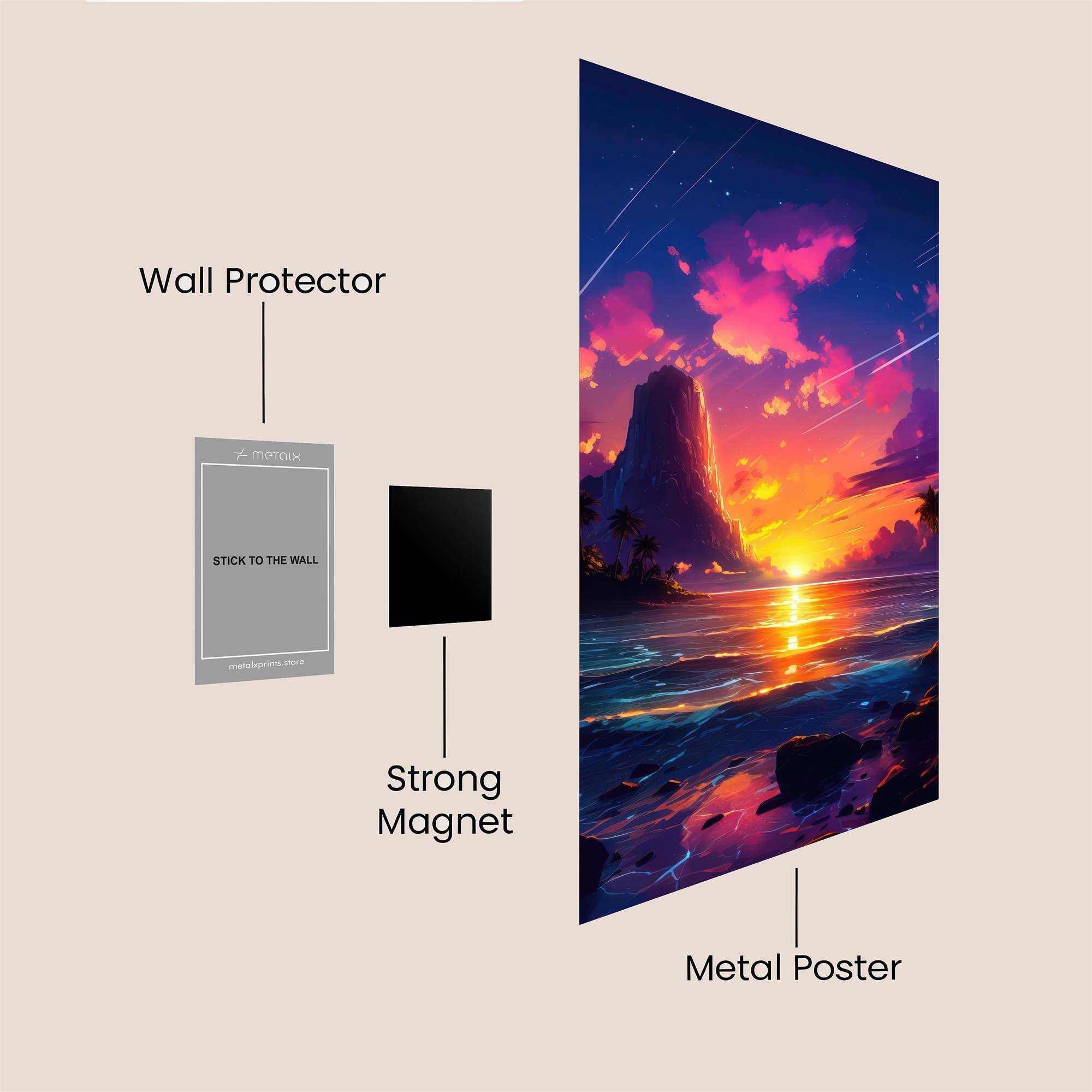 Sunset Serenity Safe Wall Magnetic / M