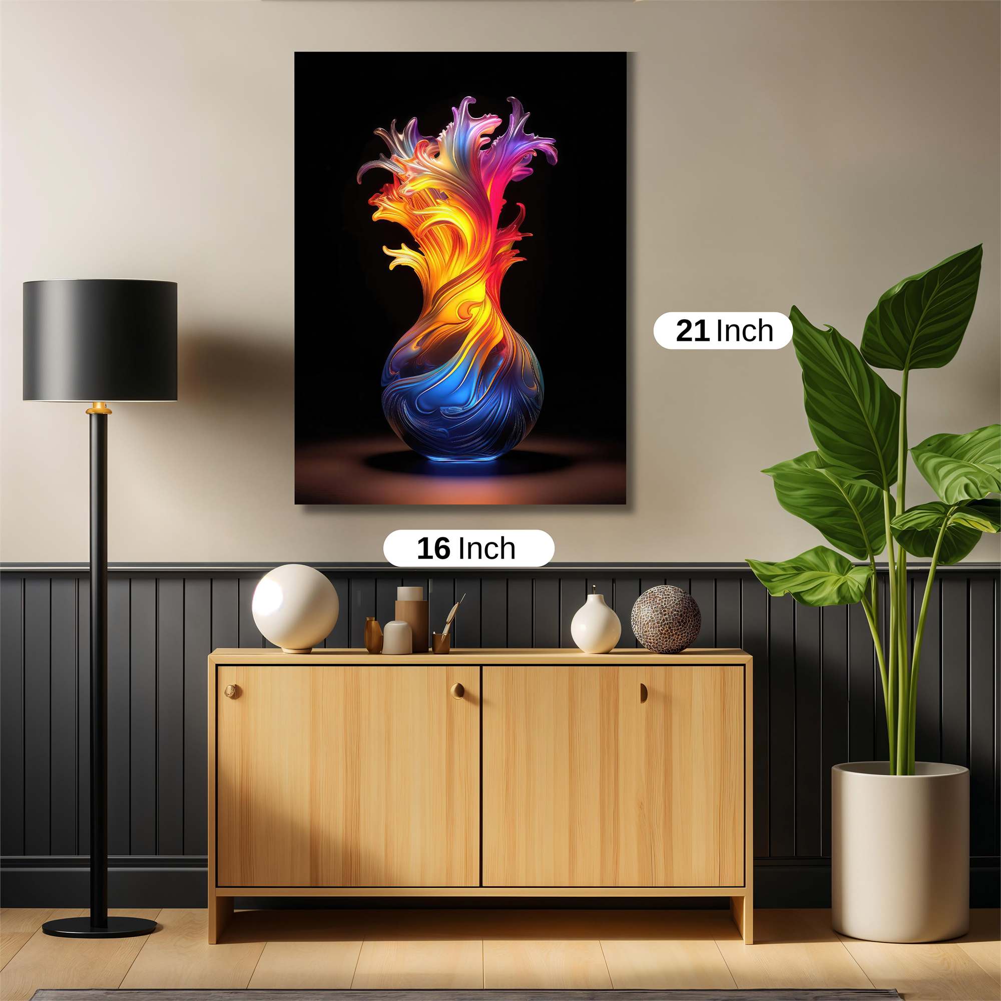 Flame Vase Safe Wall Magnetic / M