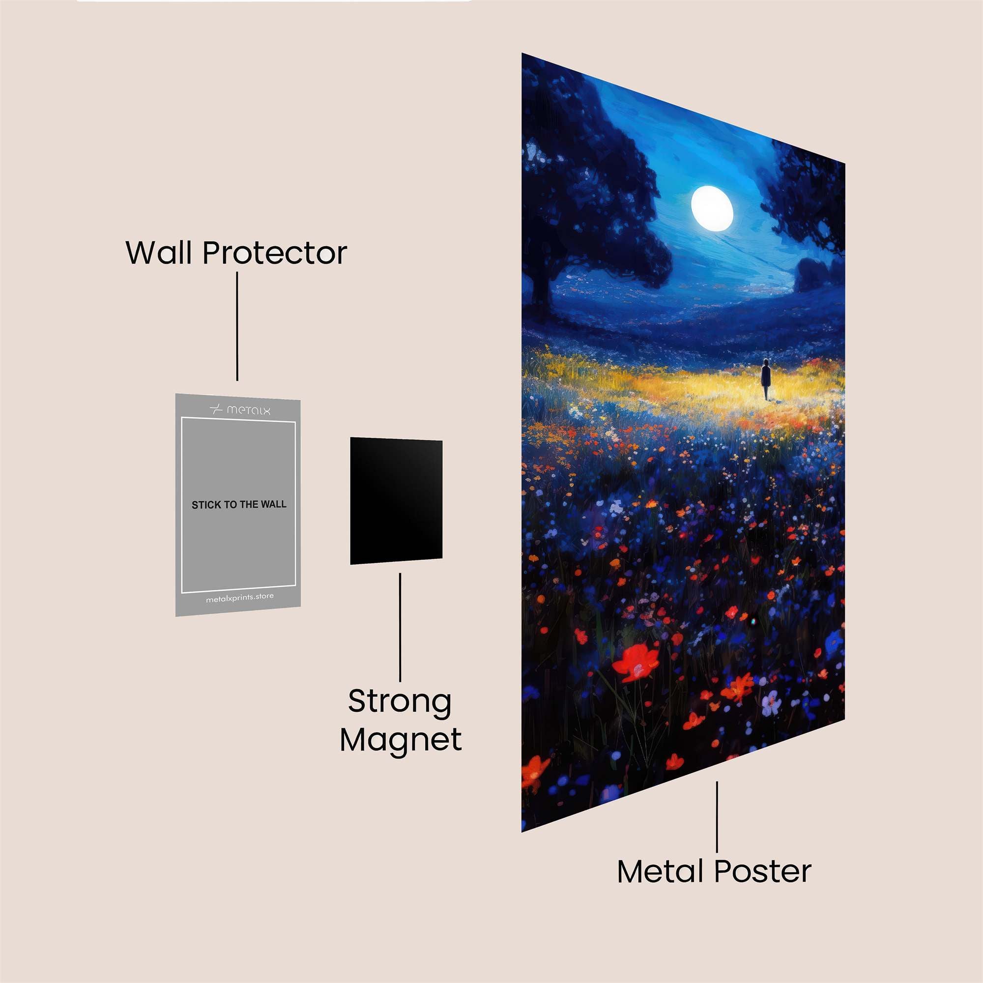 Moonlit Solitude Safe Wall Magnetic / M