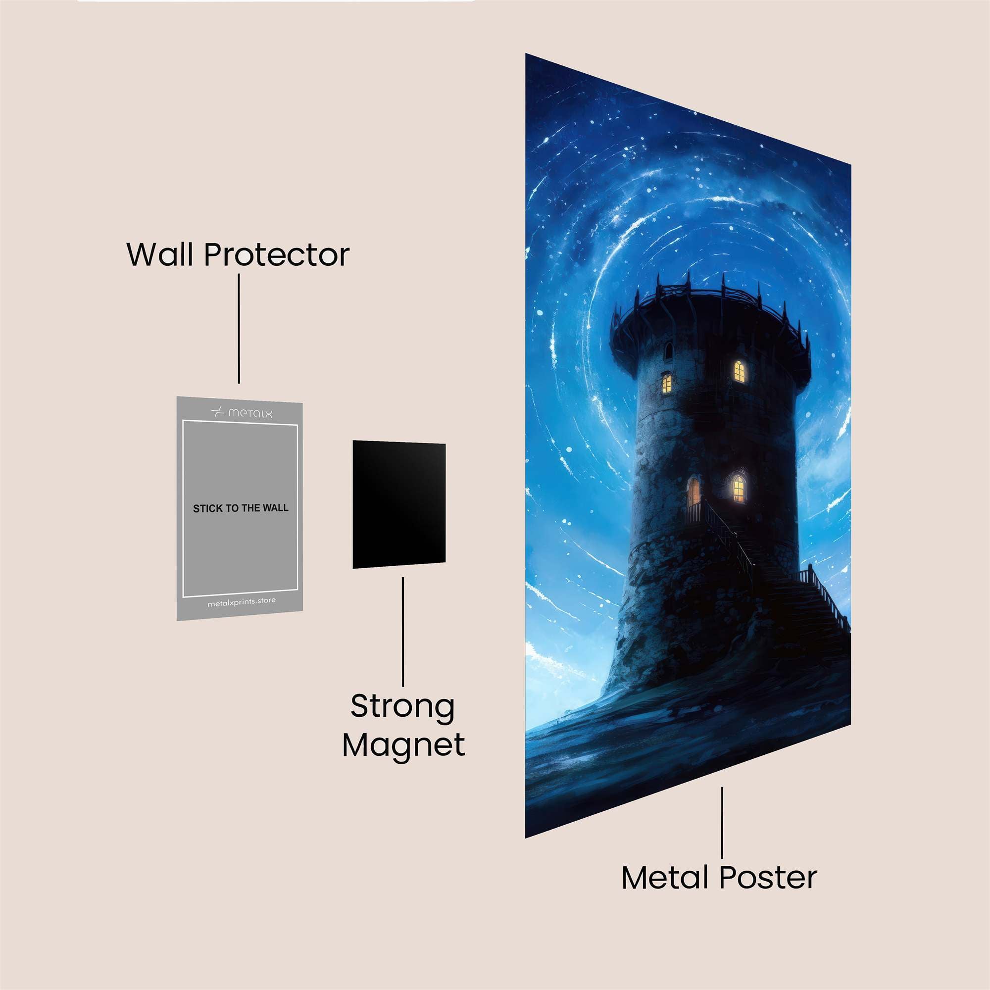 Mystic Tower Safe Wall Magnetic / M