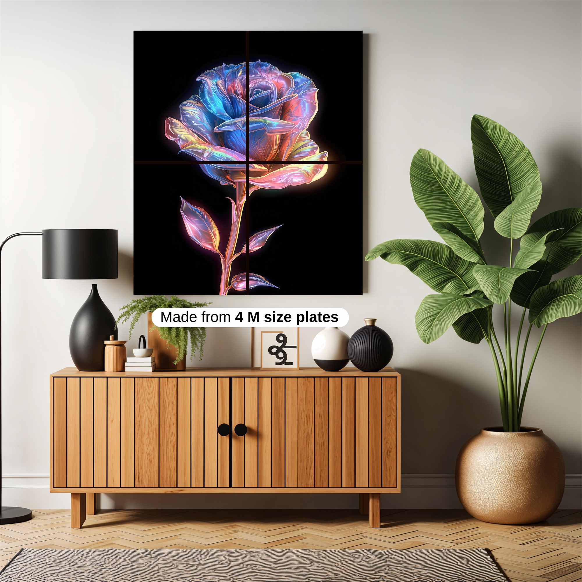 Holographic Rose Safe Wall Magnetic / M