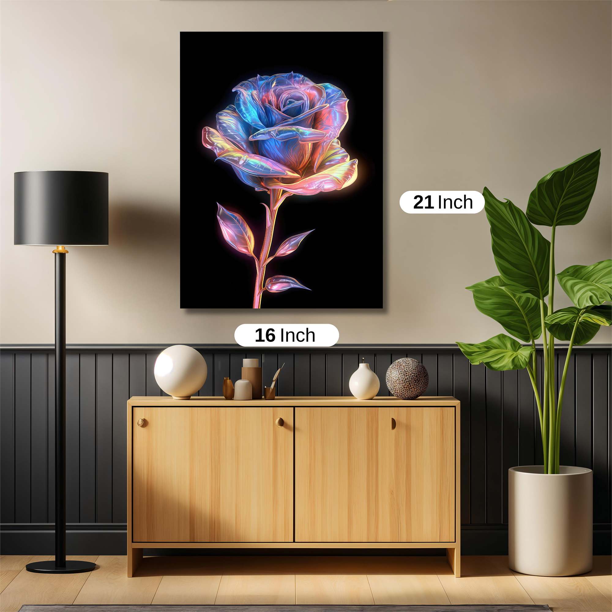 Holographic Rose Safe Wall Magnetic / M