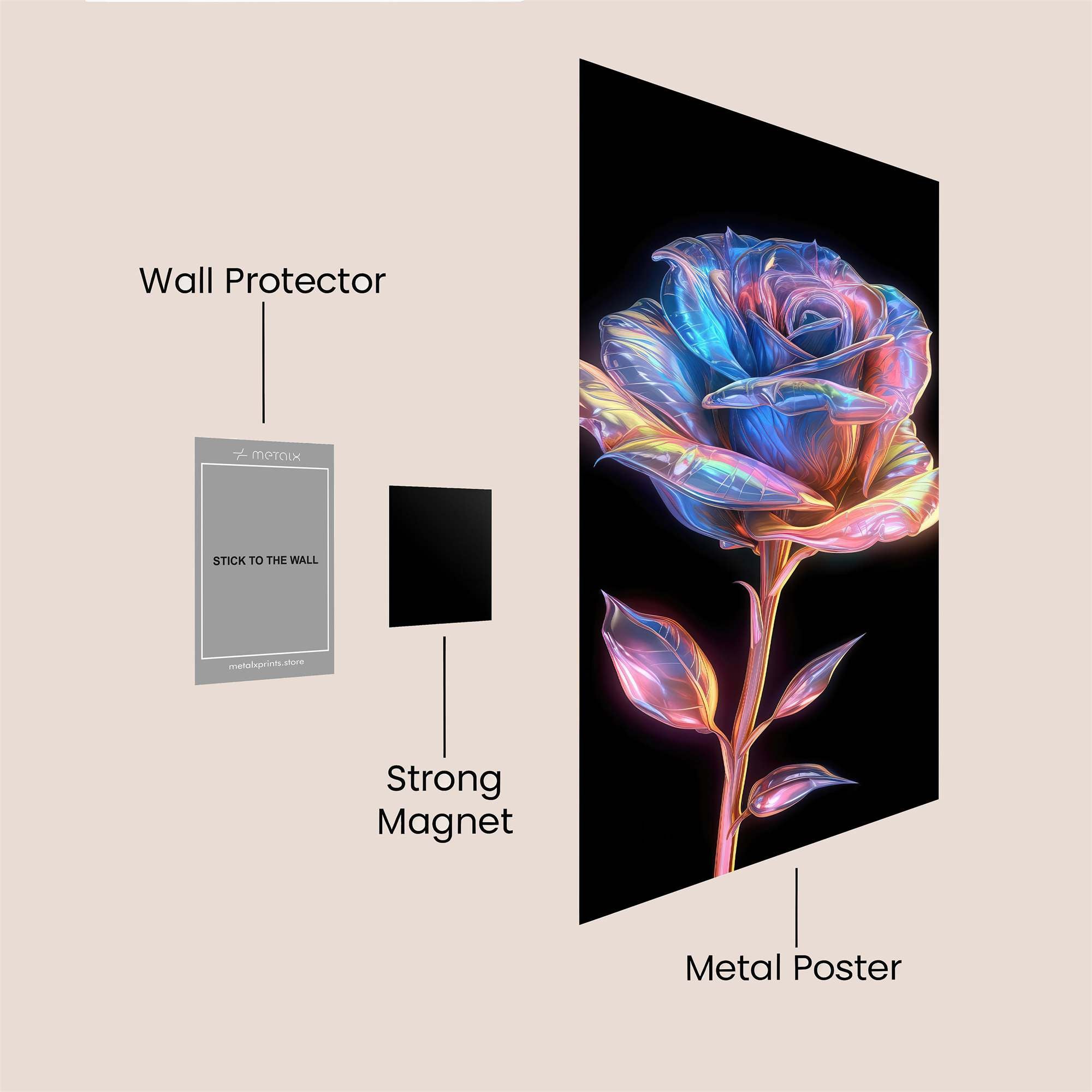 Holographic Rose Safe Wall Magnetic / M