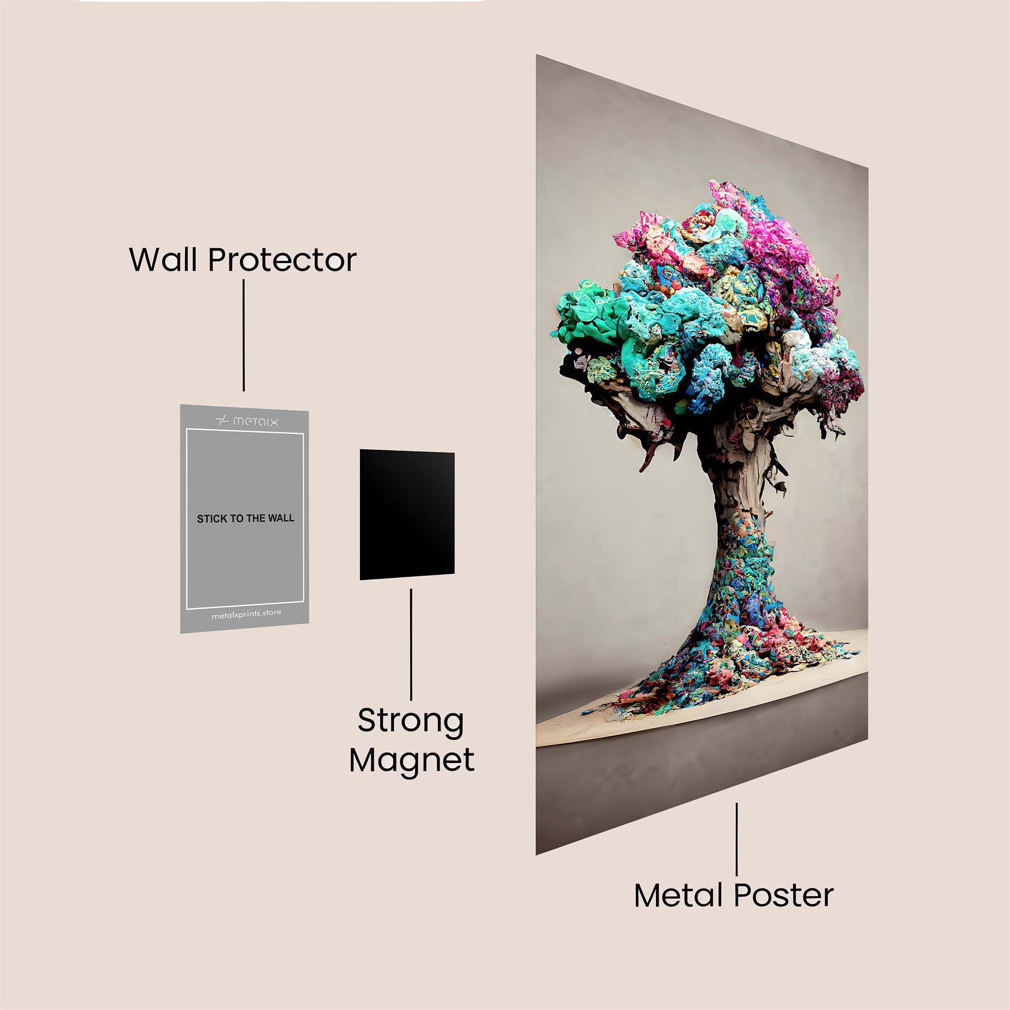 Colorful Whimsy Safe Wall Magnetic / M