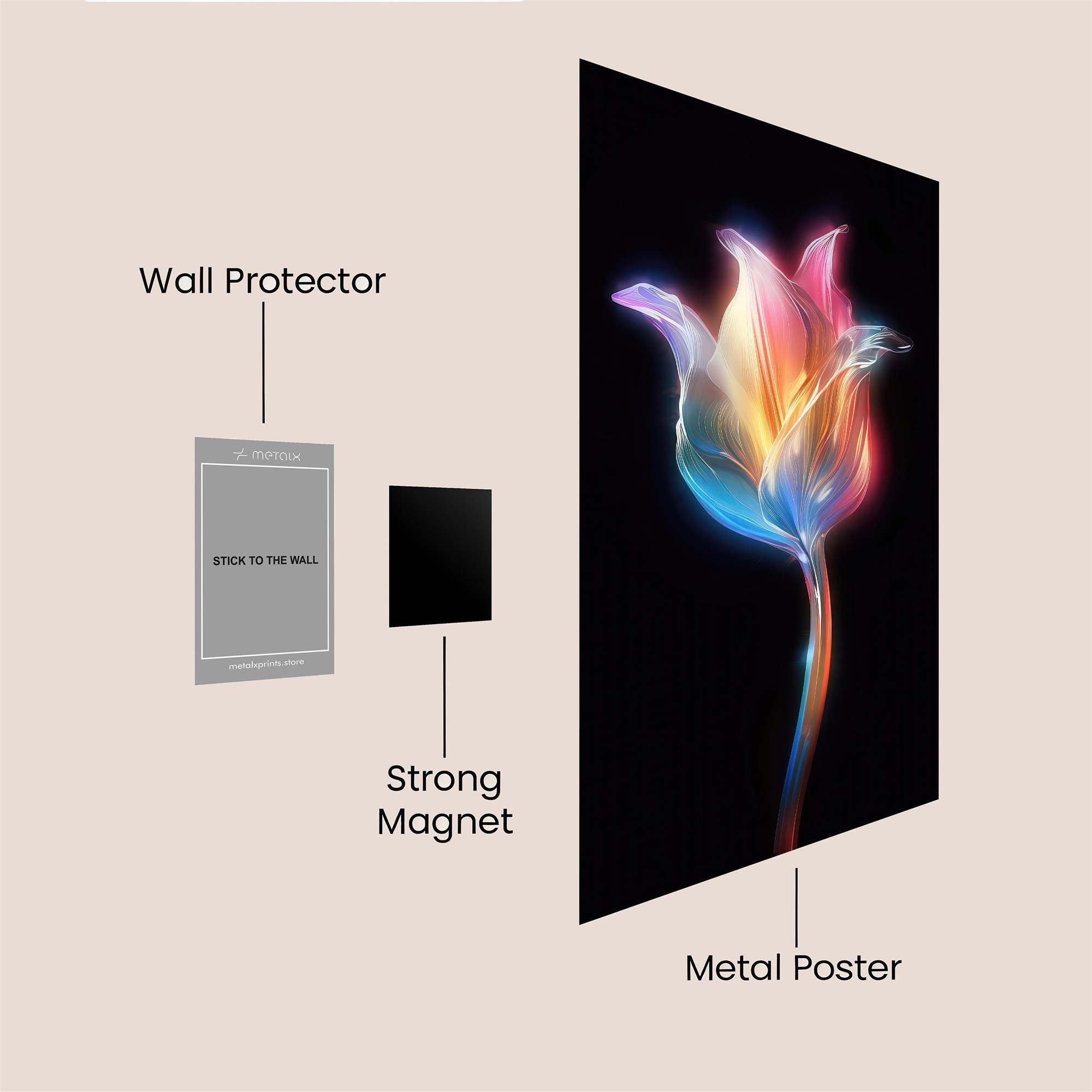 Neon Bloom Safe Wall Magnetic / M