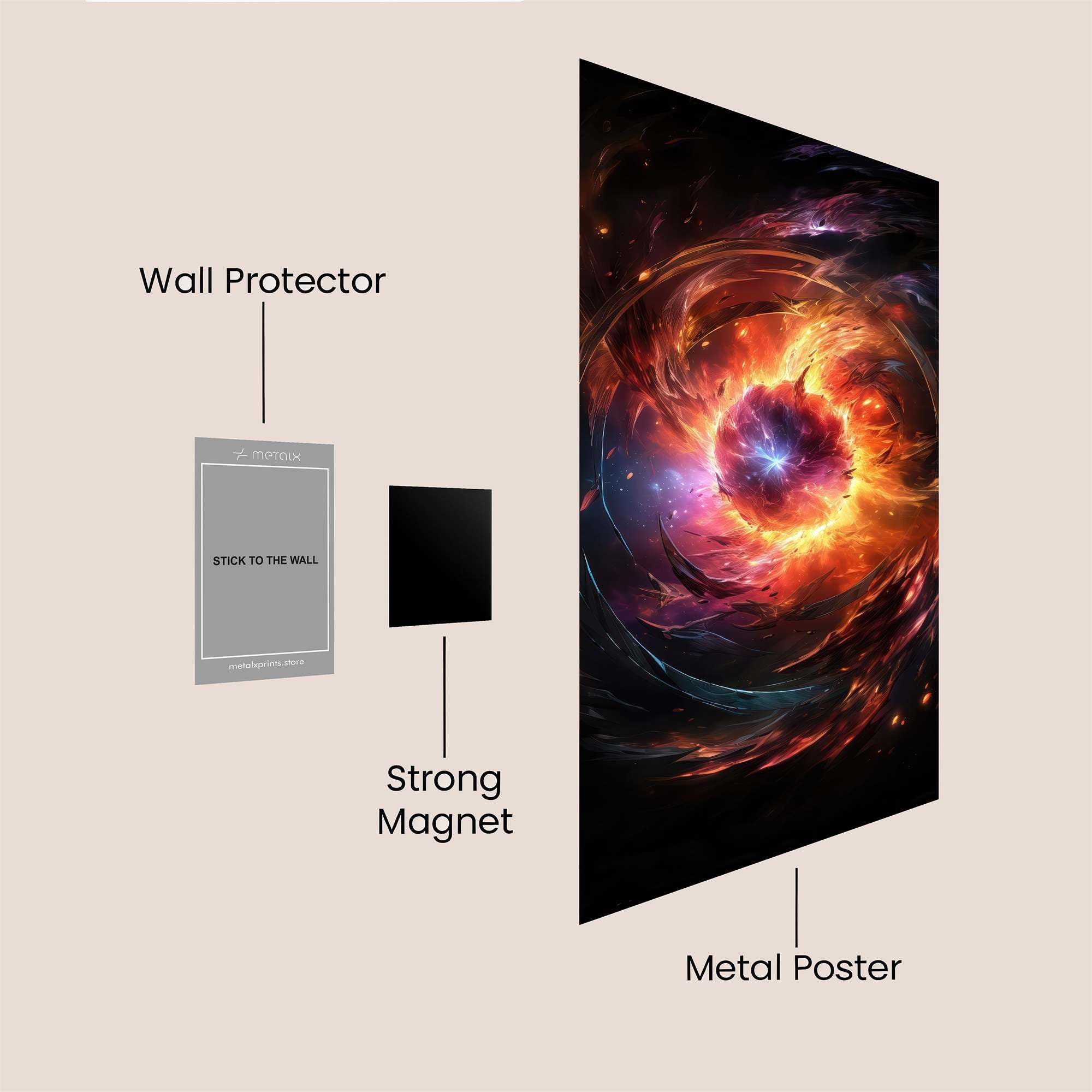 Cosmic Whirl Safe Wall Magnetic / M