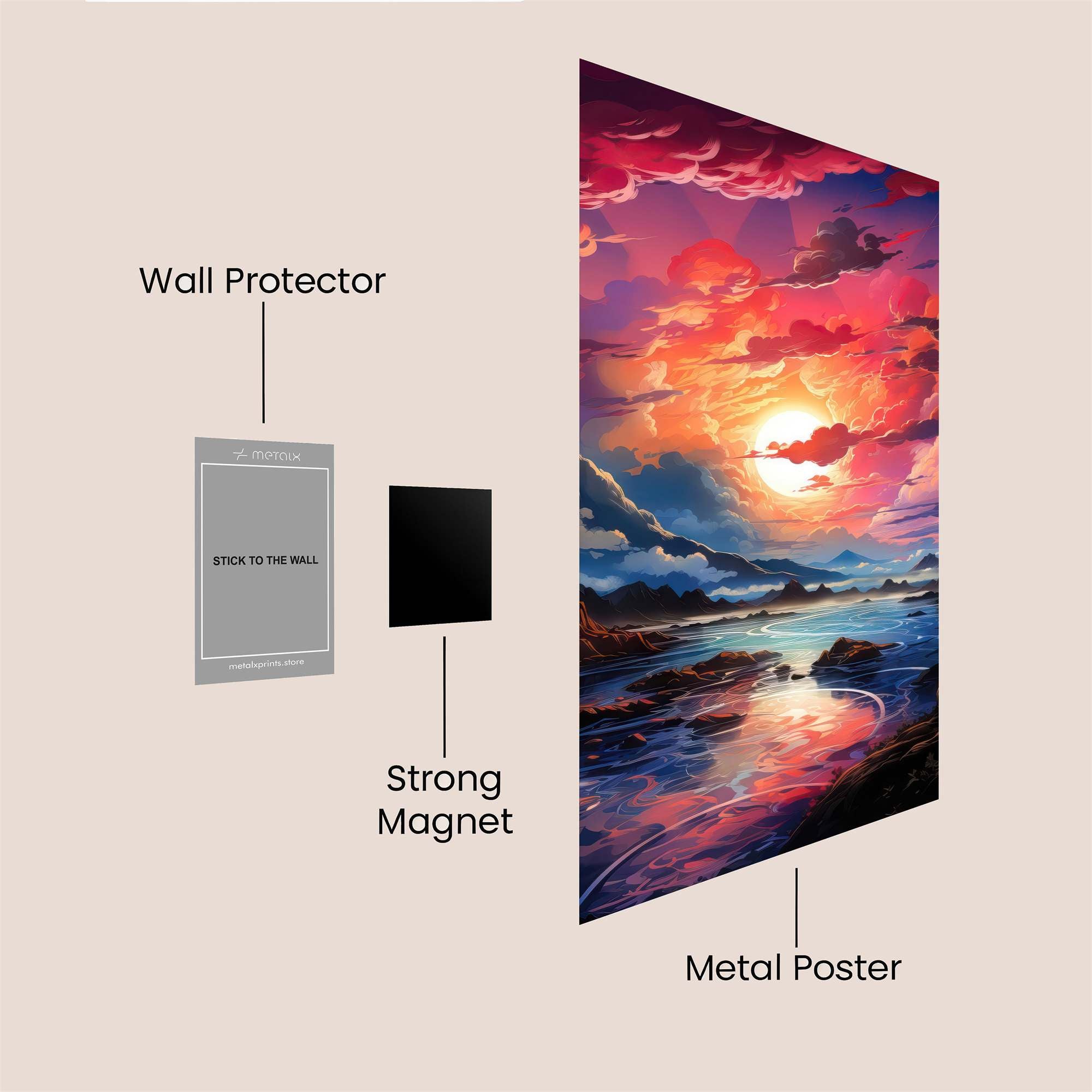 Sunset Whimsy Safe Wall Magnetic / M