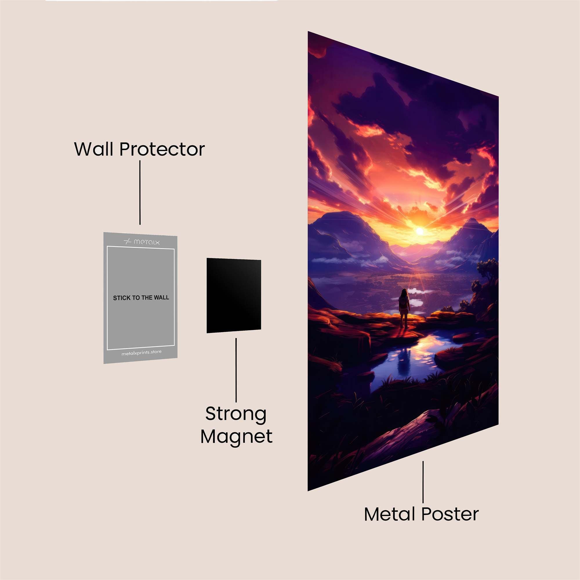 Sunset Solitude Safe Wall Magnetic / M