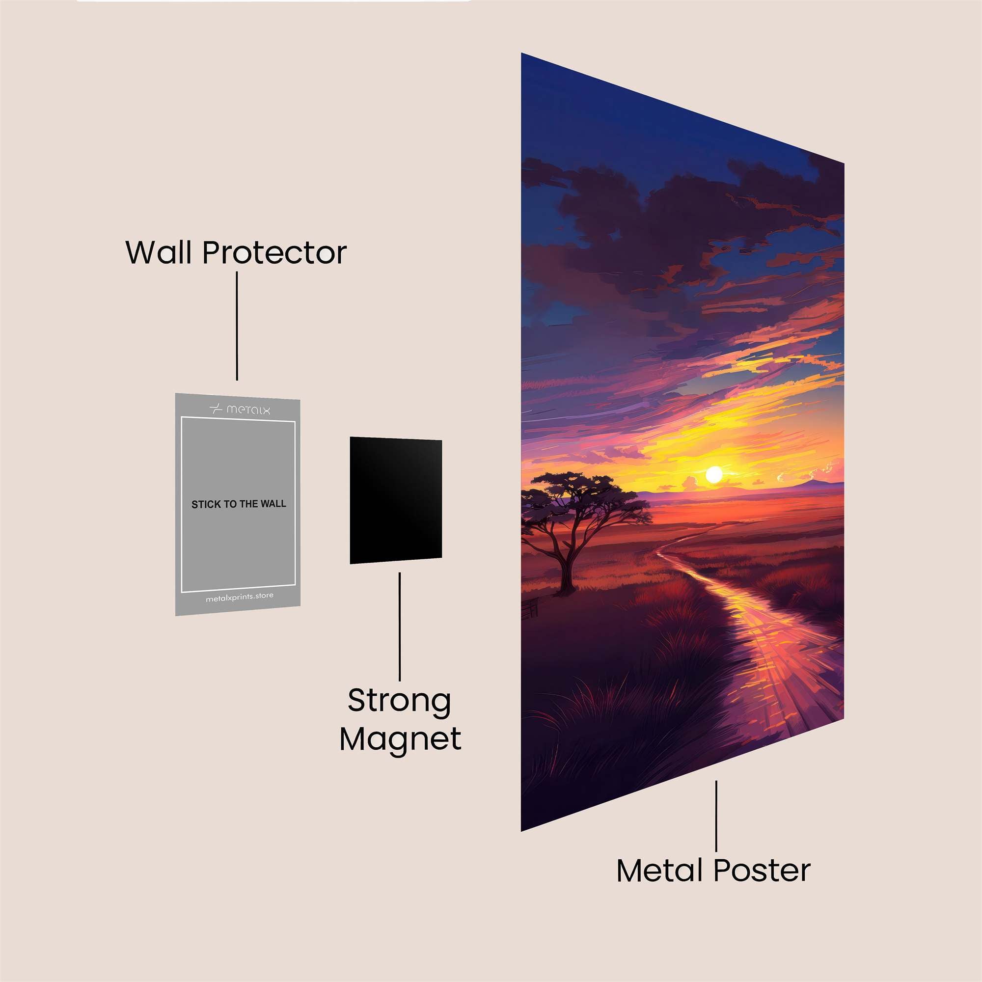 Sunset Serenity Safe Wall Magnetic / M