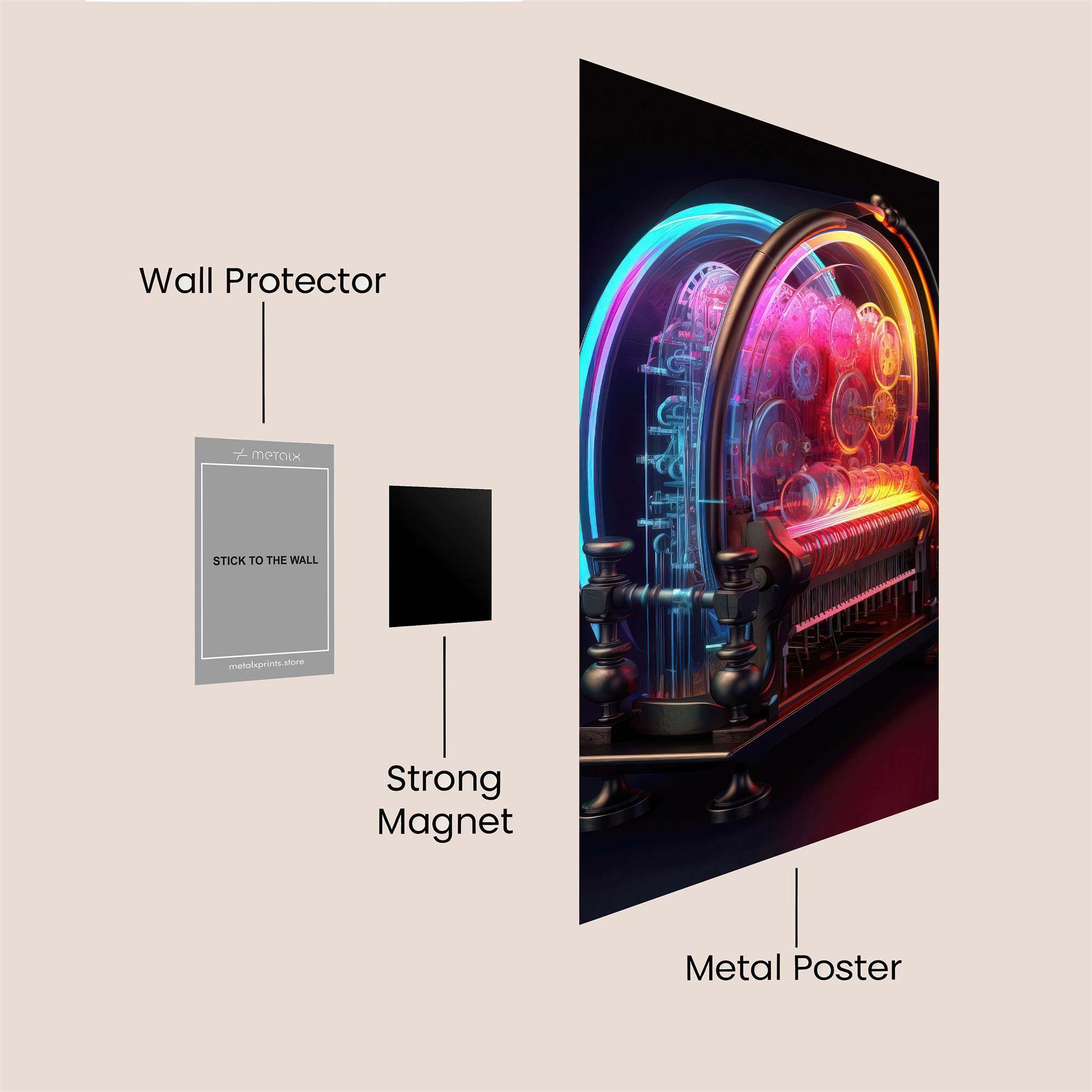 Neon Jukebox Safe Wall Magnetic / M