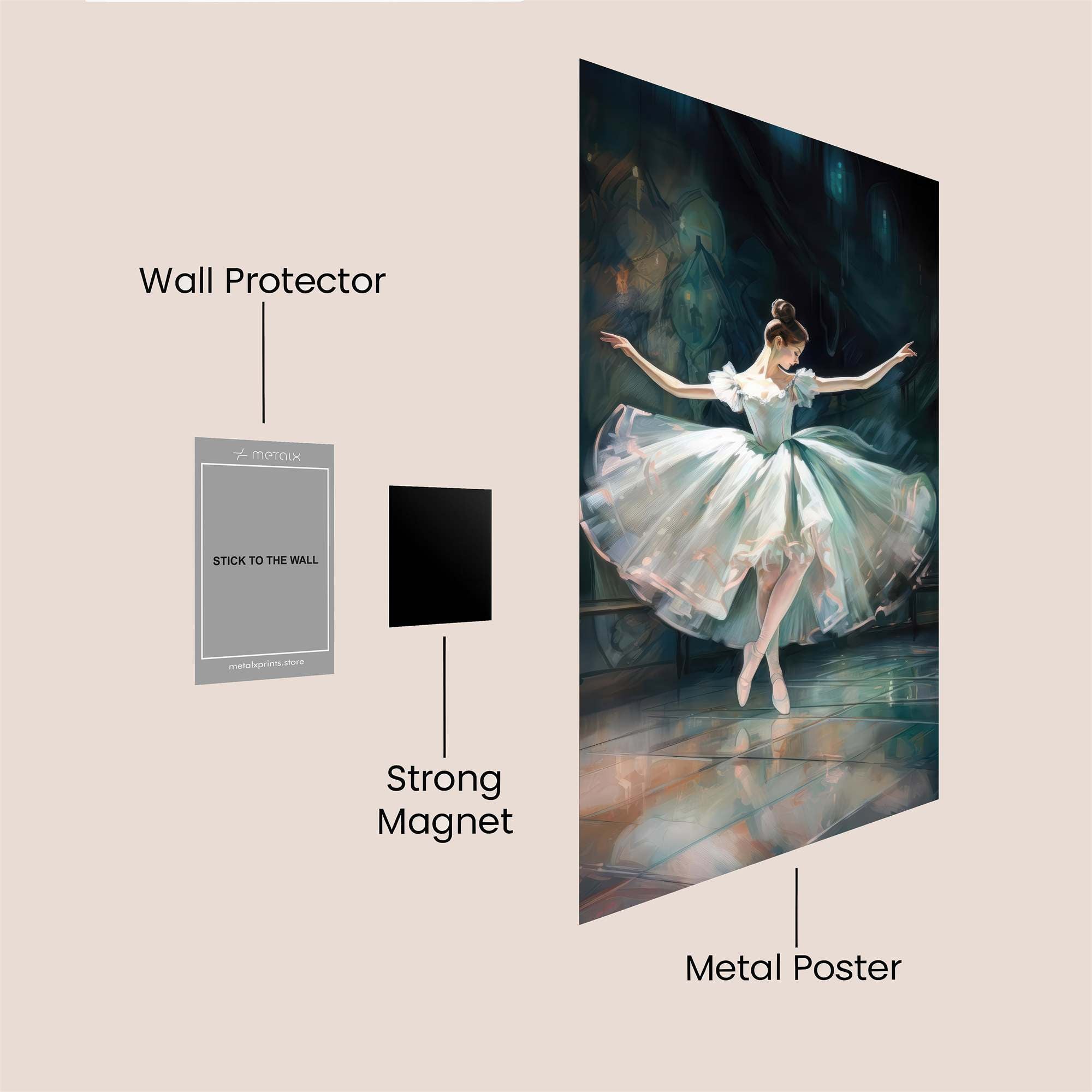 Ballerina Whirl Safe Wall Magnetic / M