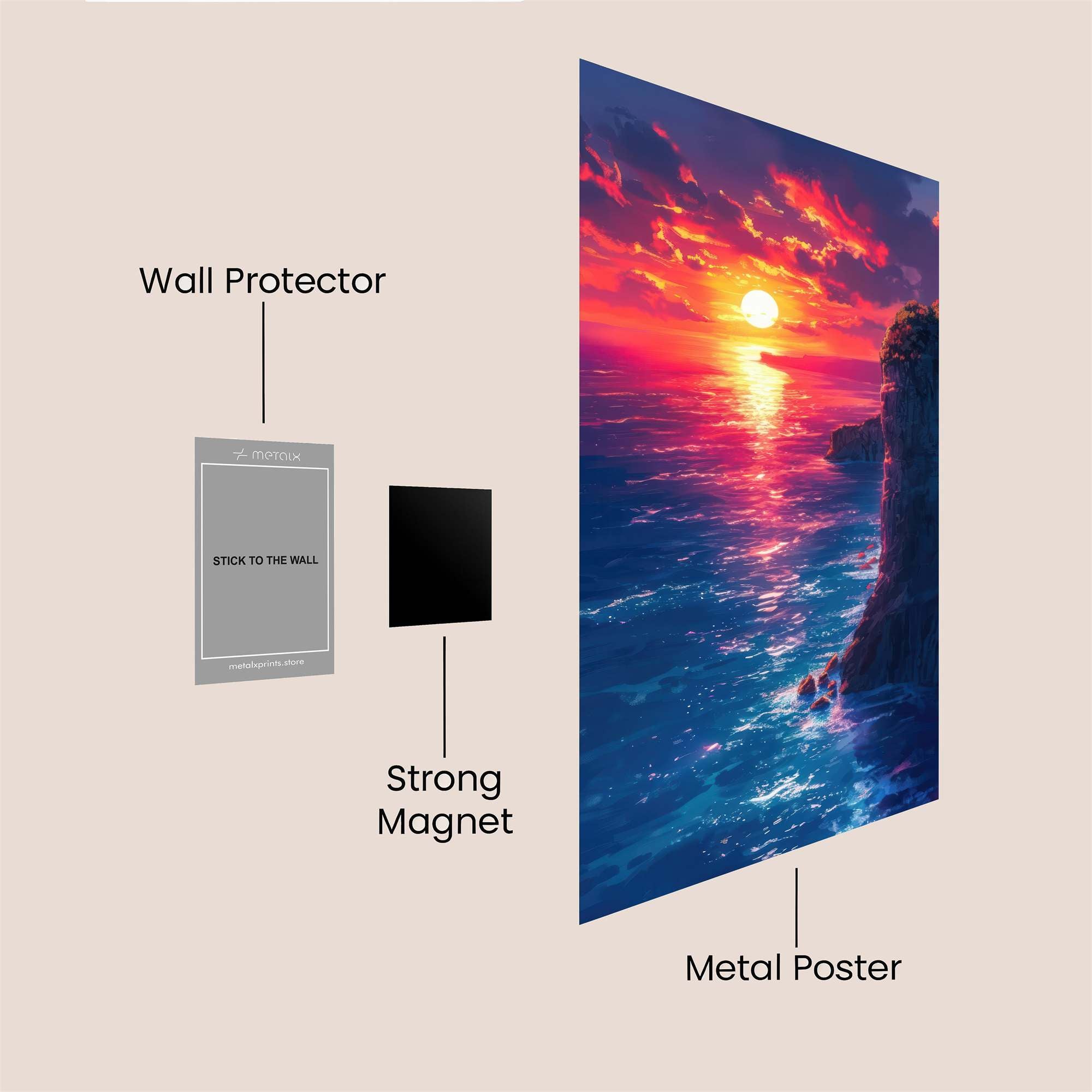 Sunset Serenity Safe Wall Magnetic / M