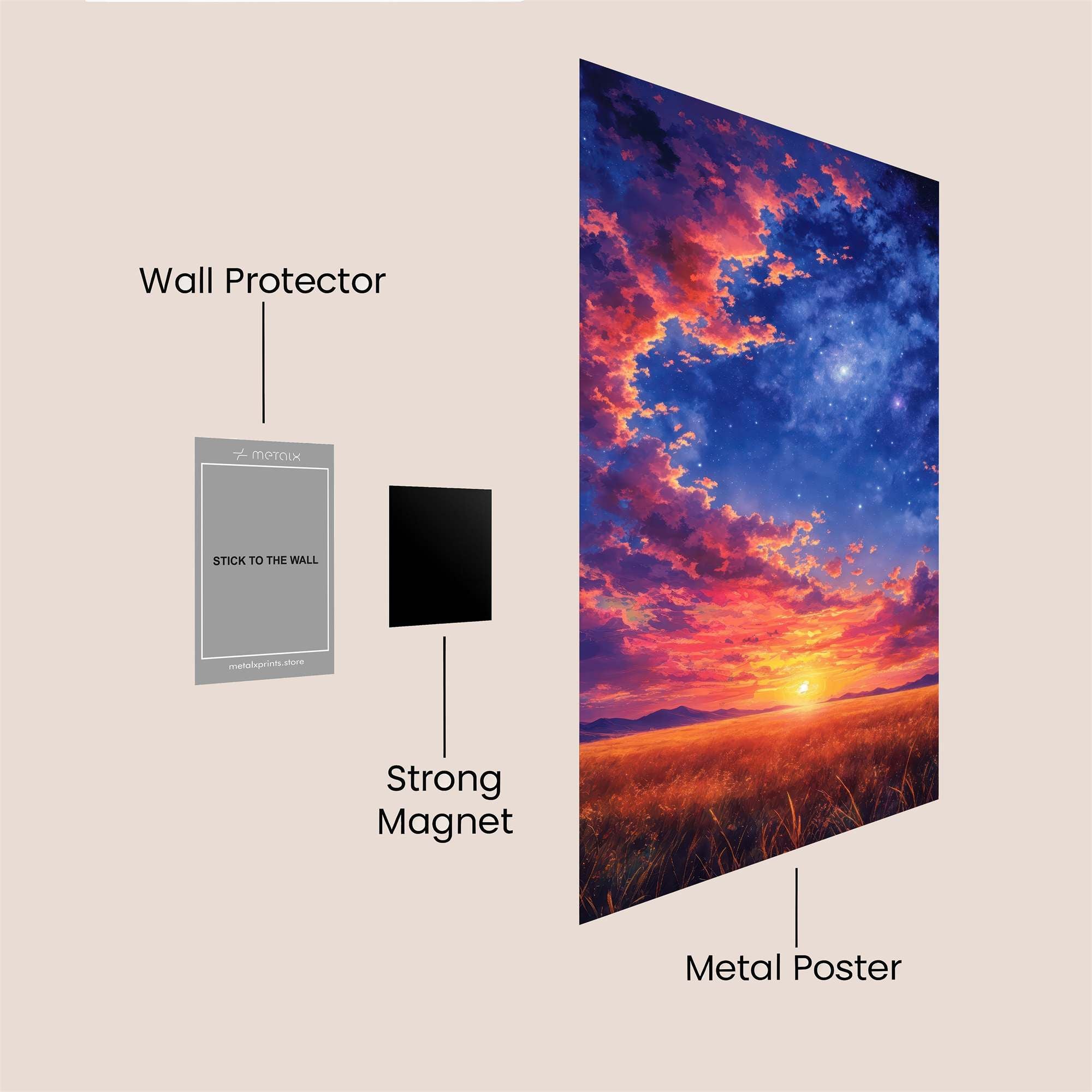 Sunset Serenity Safe Wall Magnetic / M