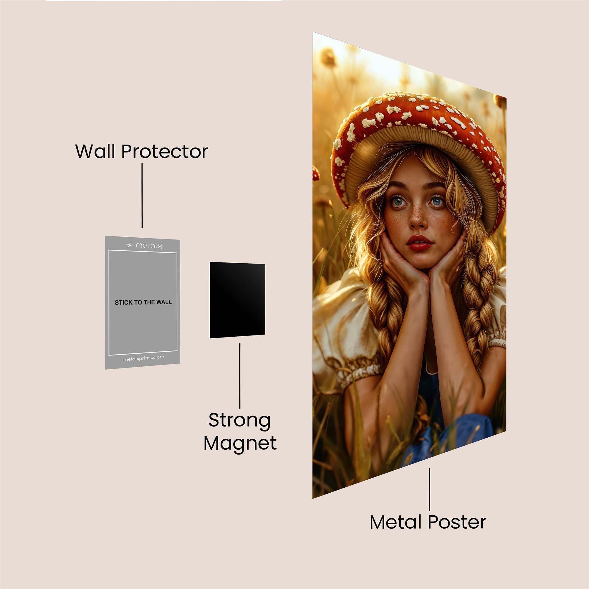 Mushroom Whimsy Safe Wall Magnetic / M