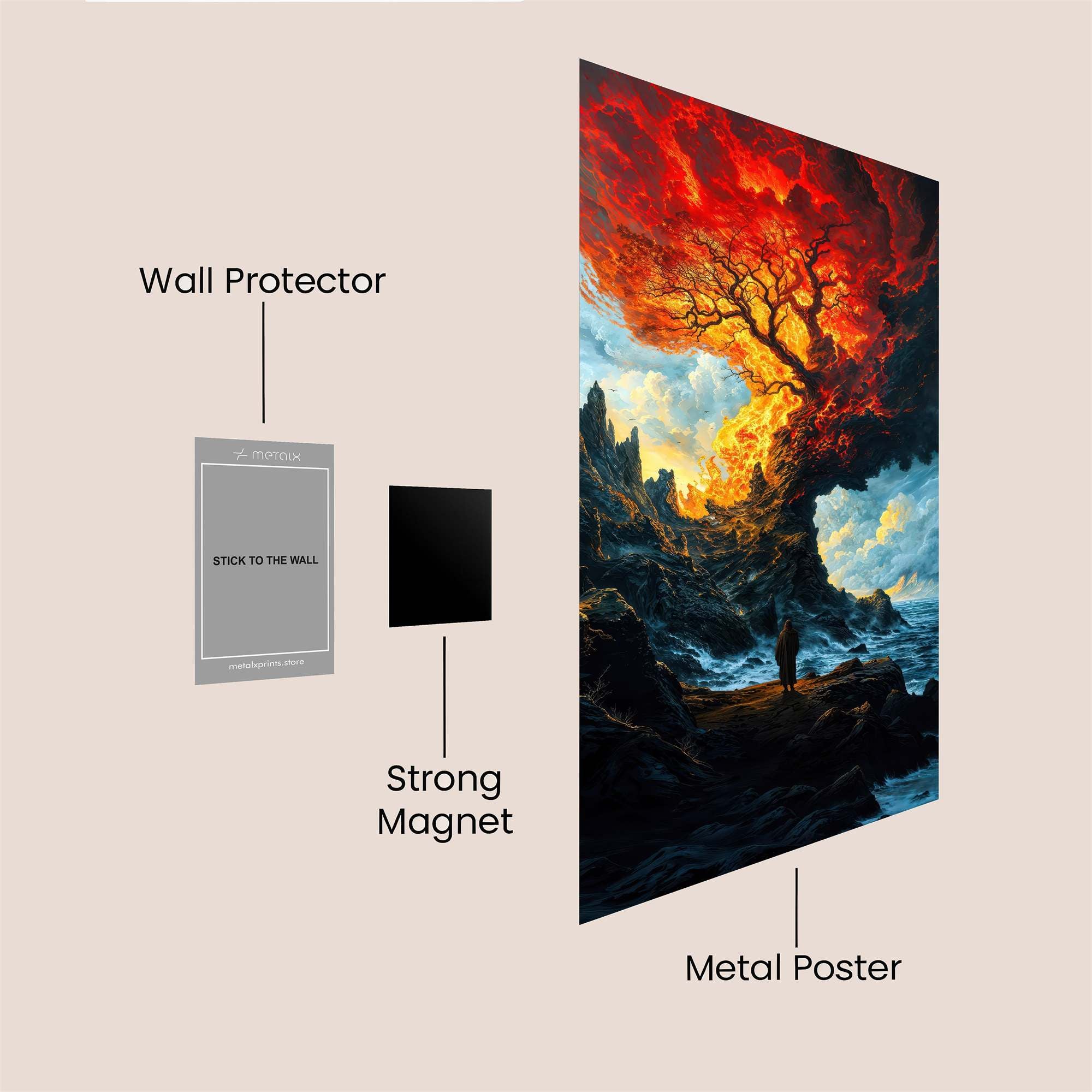 Flamebound Solitude Safe Wall Magnetic / M