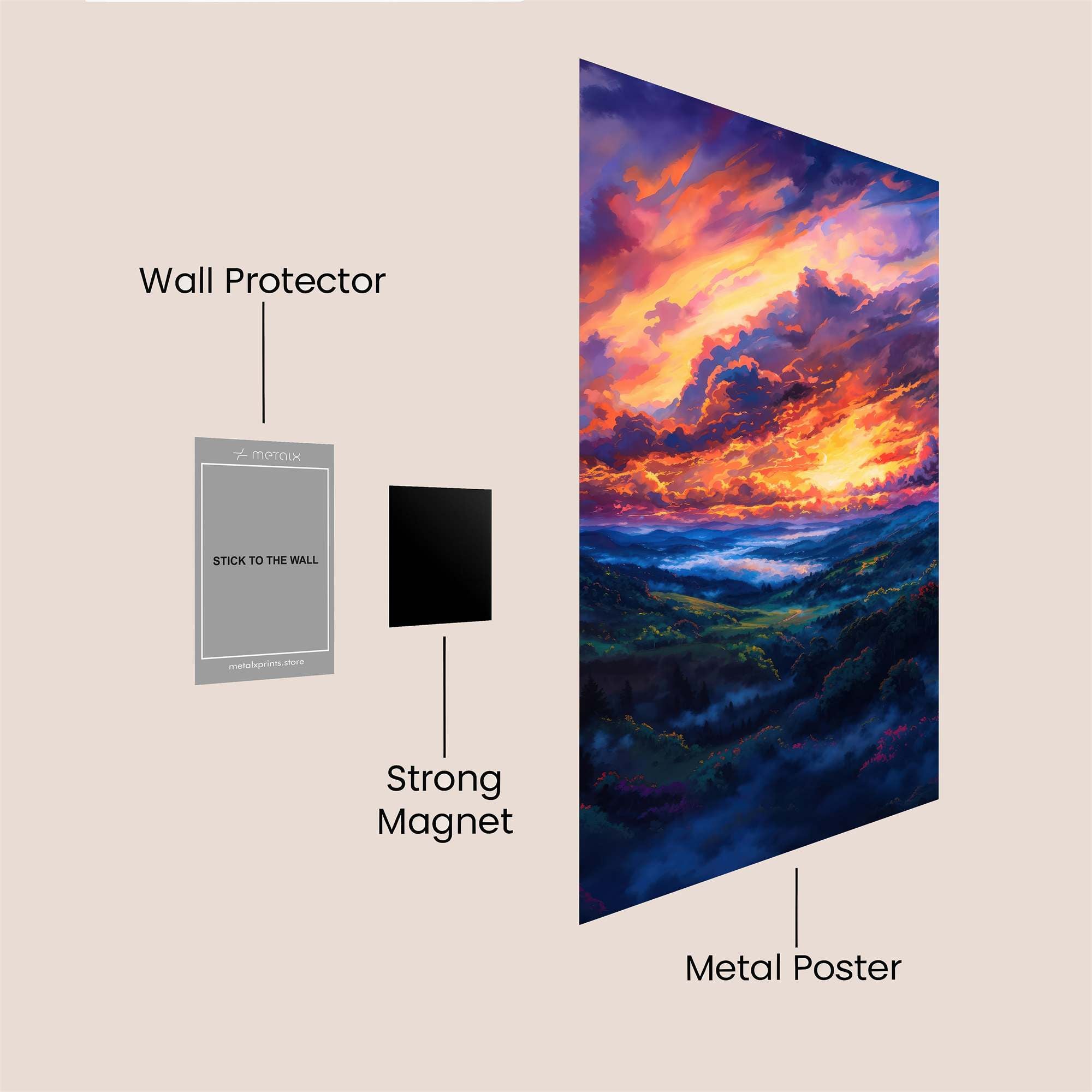 Sunset Serenity Safe Wall Magnetic / M