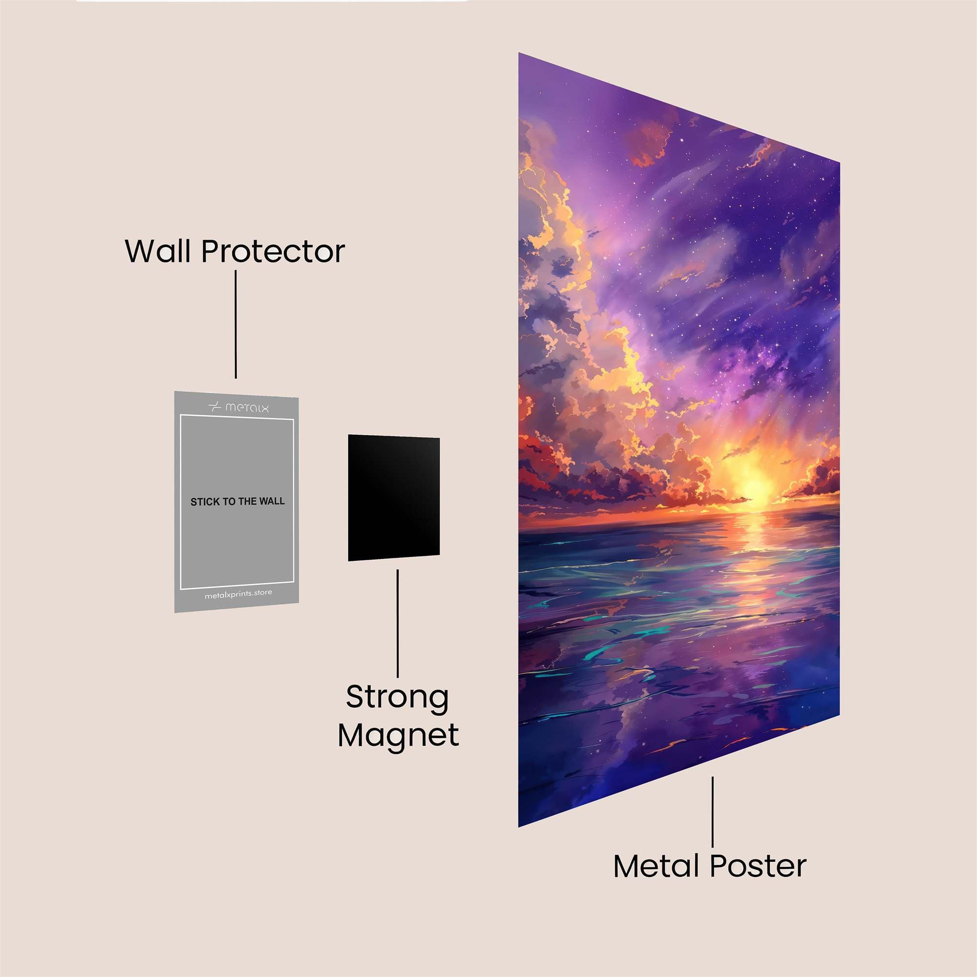 Sunset Serenity Safe Wall Magnetic / M