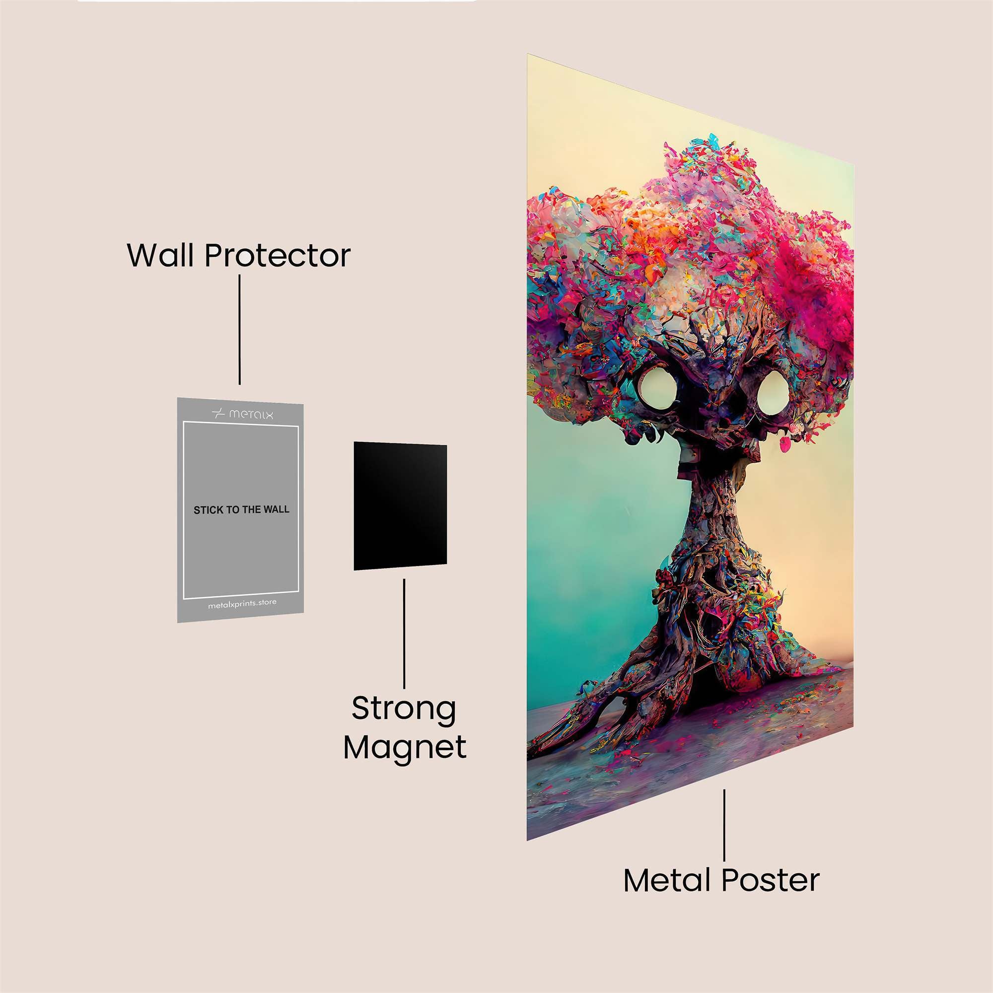 Mushroom Whimsy Safe Wall Magnetic / M