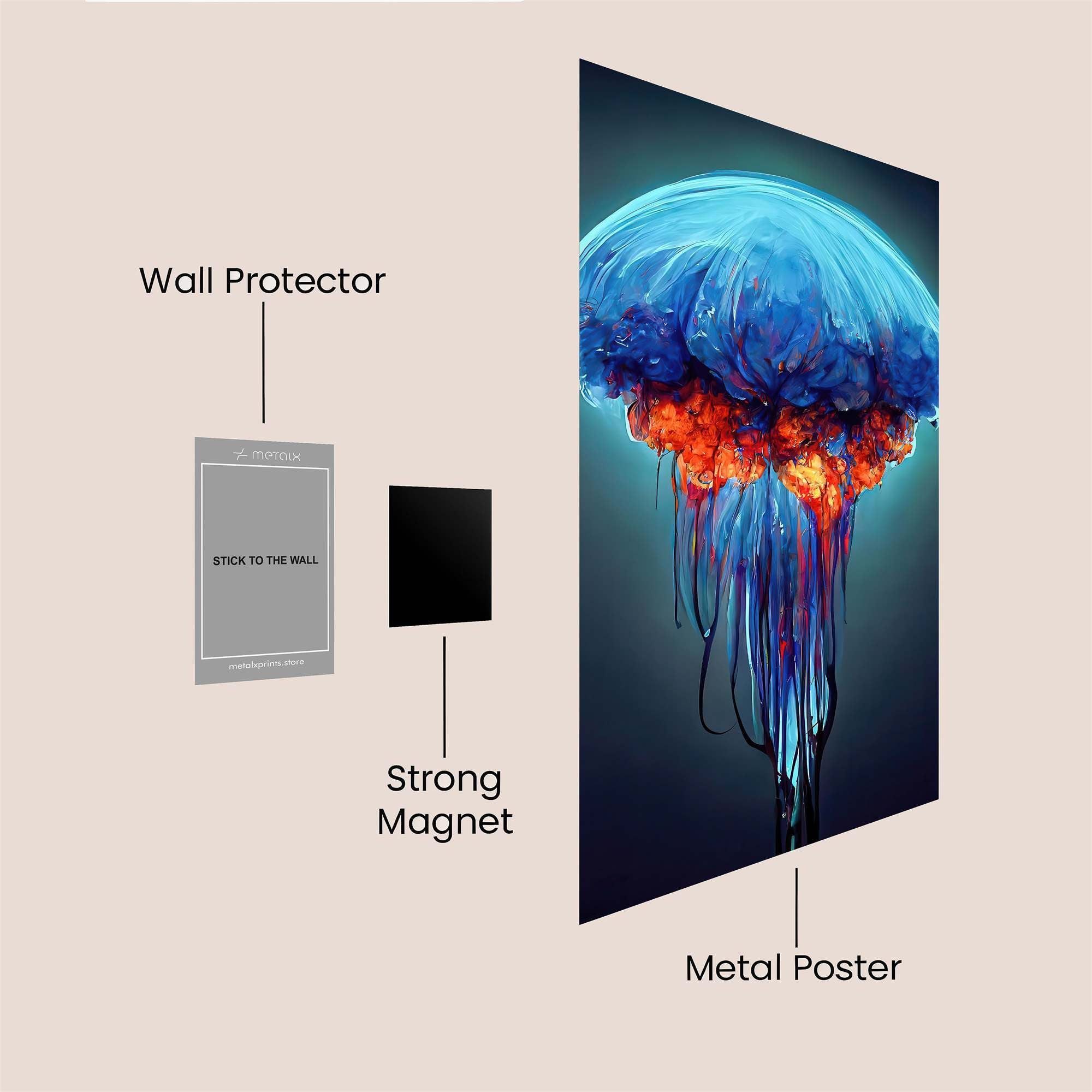 Jellyfire Glow Safe Wall Magnetic / M