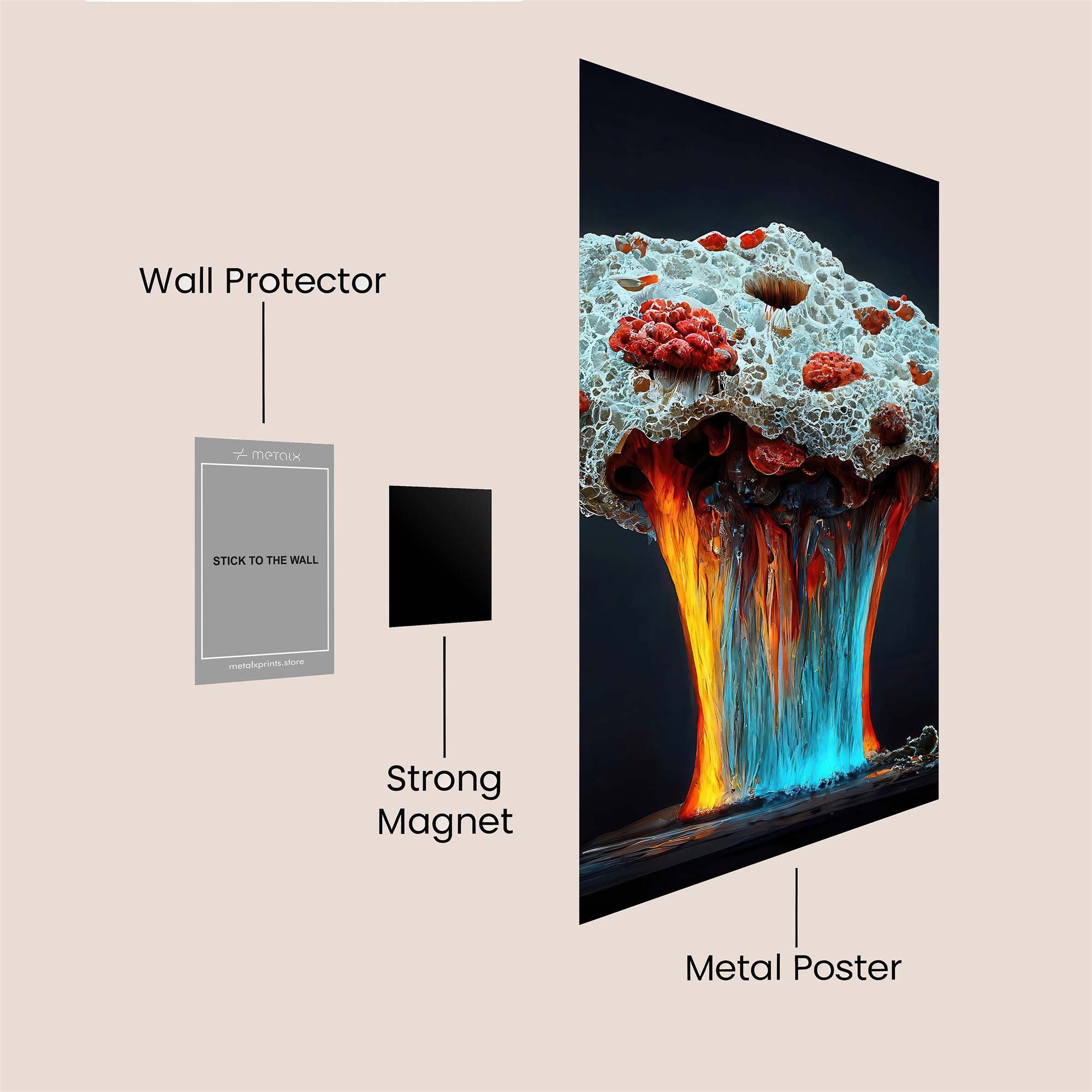 Mushroom Meltdown Safe Wall Magnetic / M