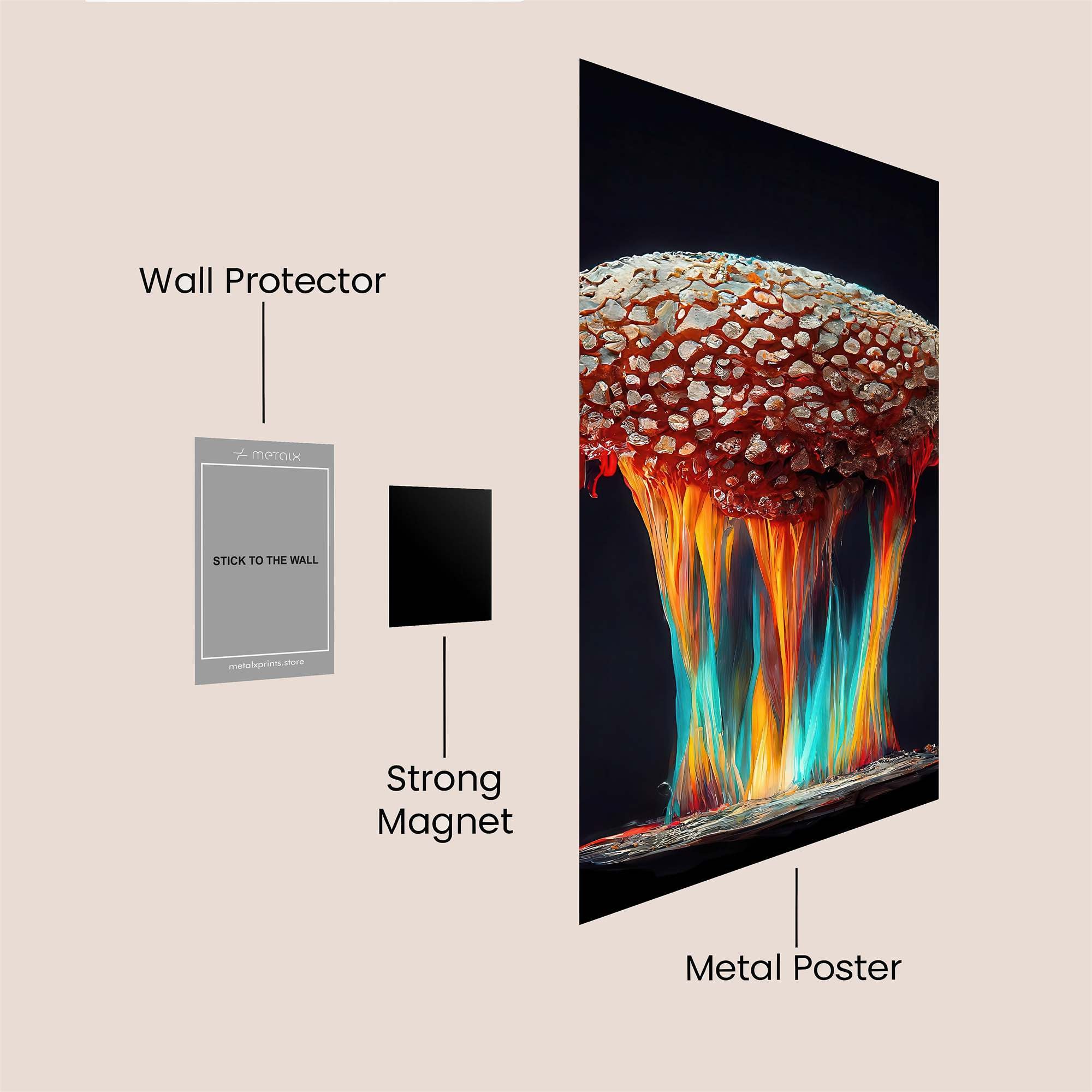 Mushroom Blaze Safe Wall Magnetic / M