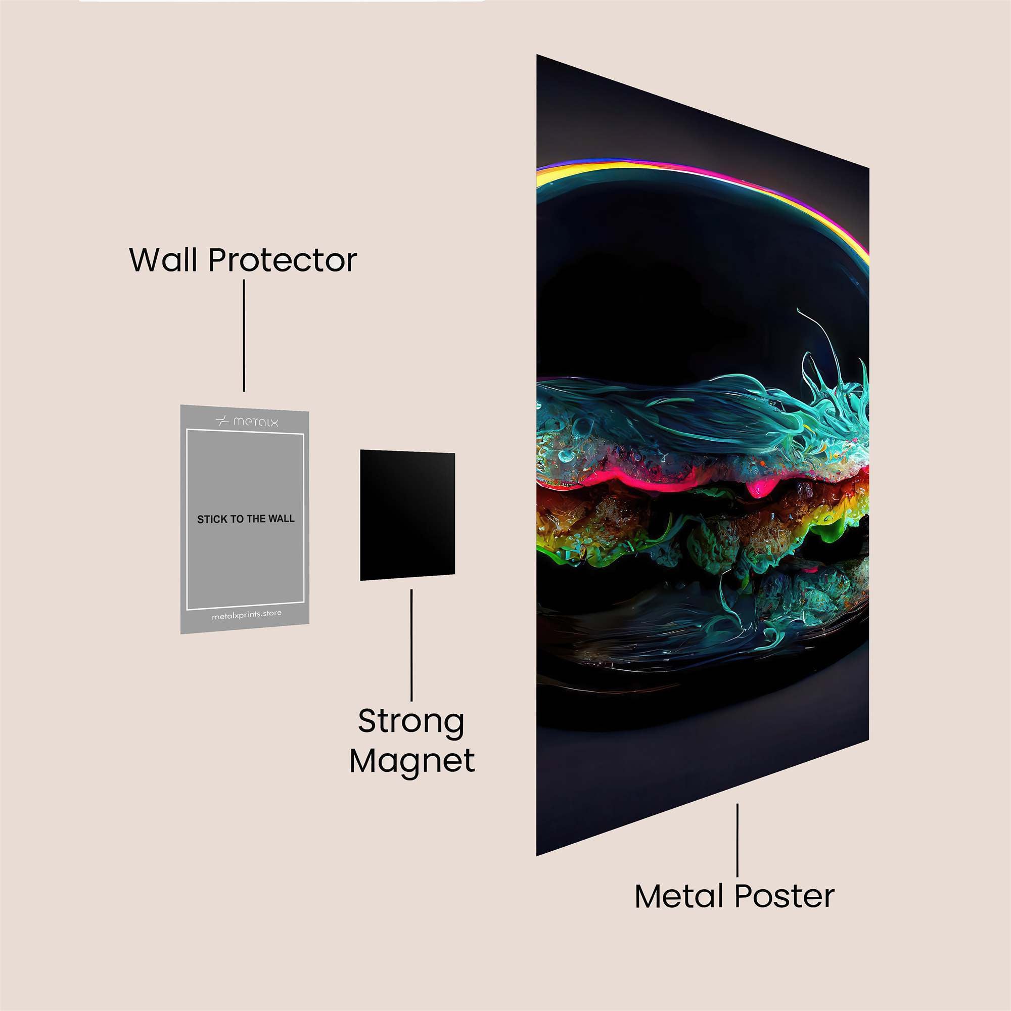 Psychedelic Burger Safe Wall Magnetic / M