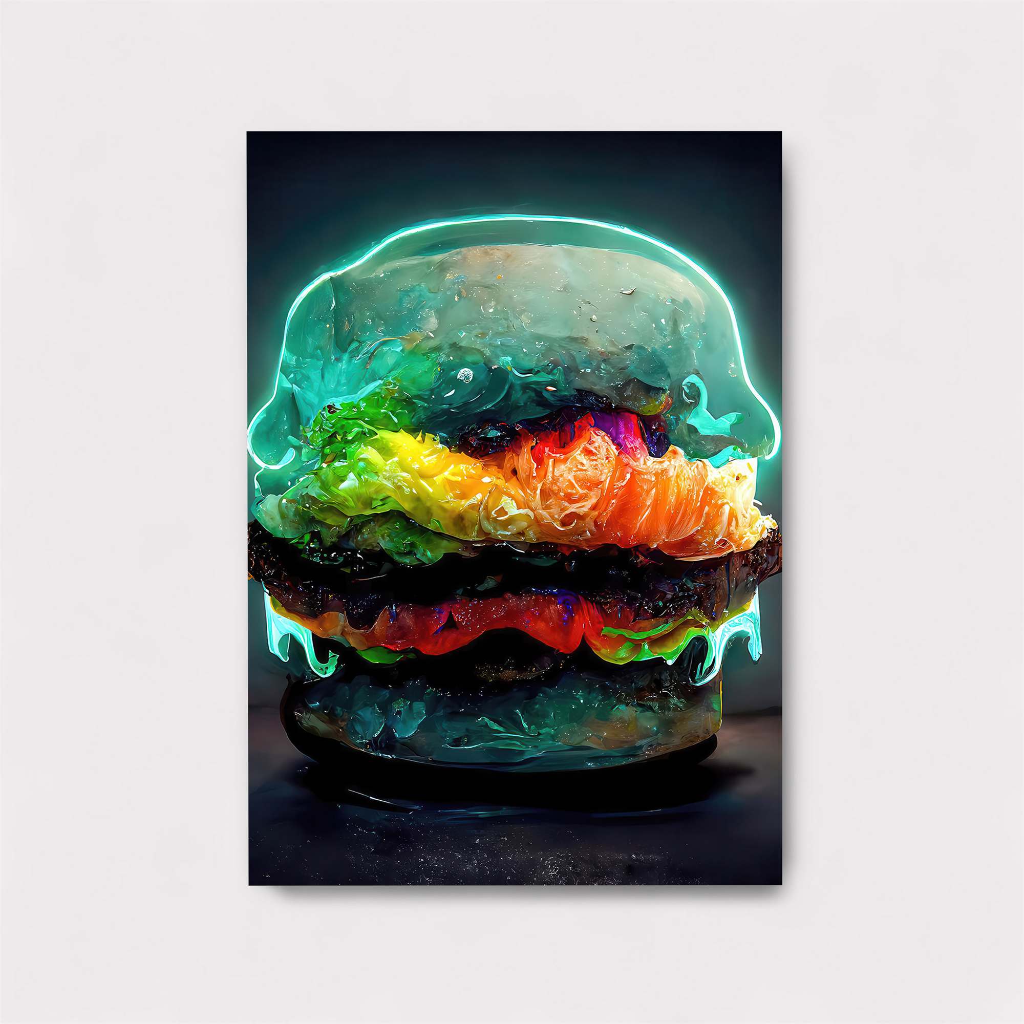 Neon Burger Safe Wall Magnetic / M