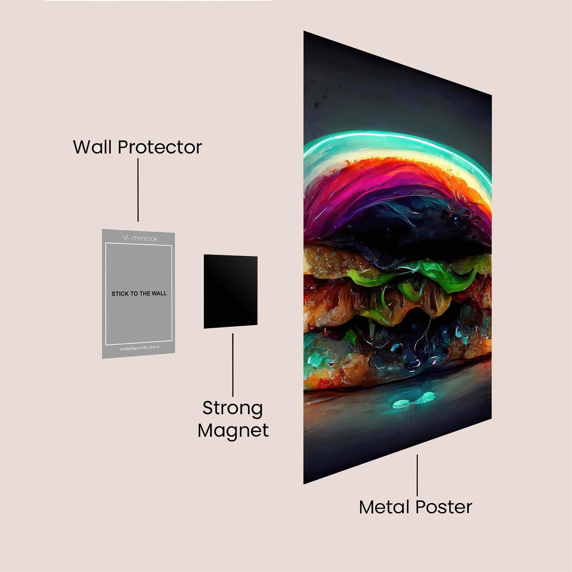 Burger Glow Safe Wall Magnetic / M
