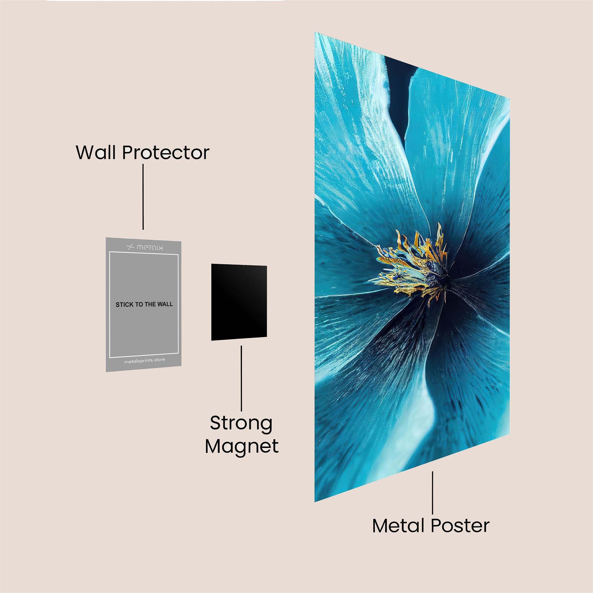 Blue Serenity Safe Wall Magnetic / M