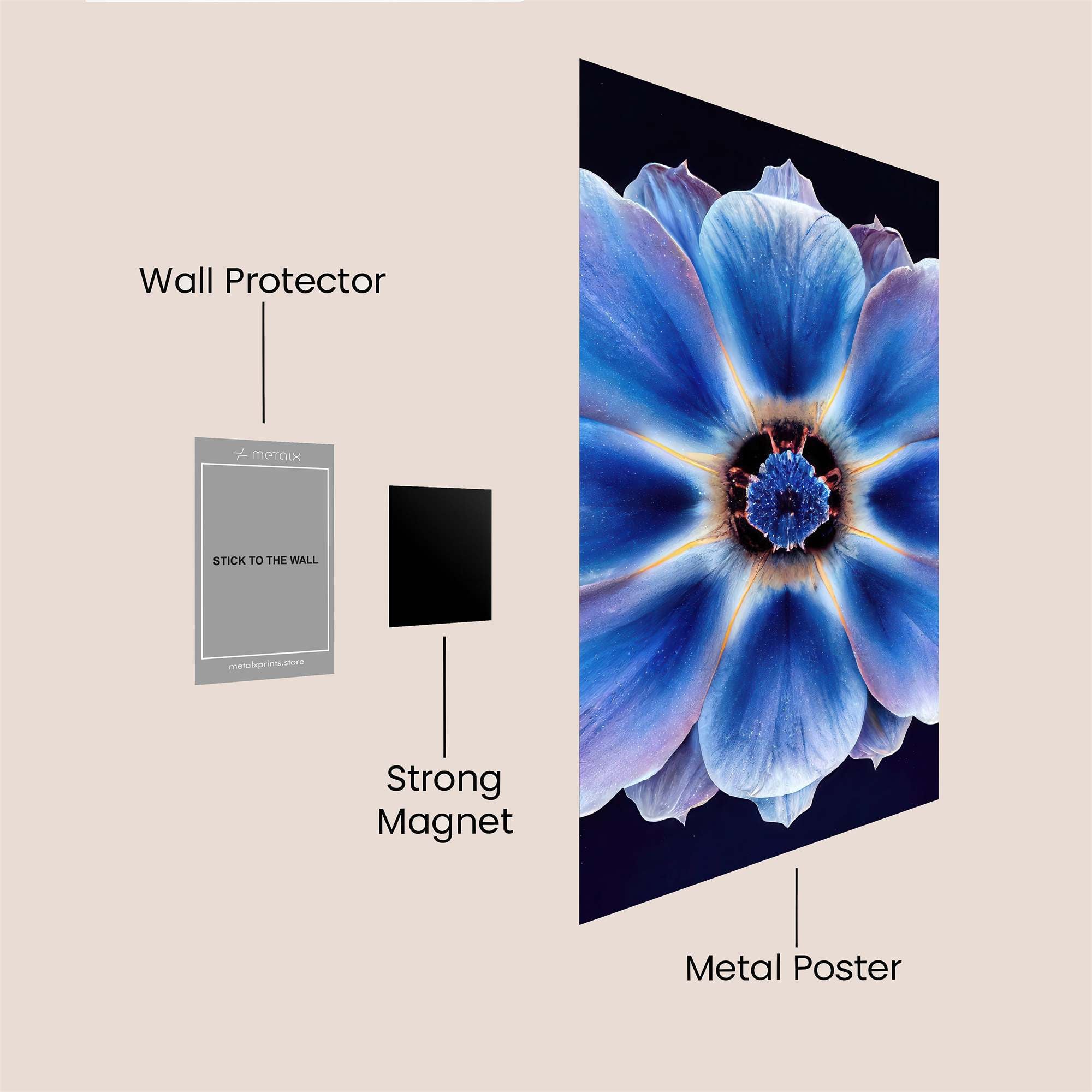 Blue Serenity Safe Wall Magnetic / M