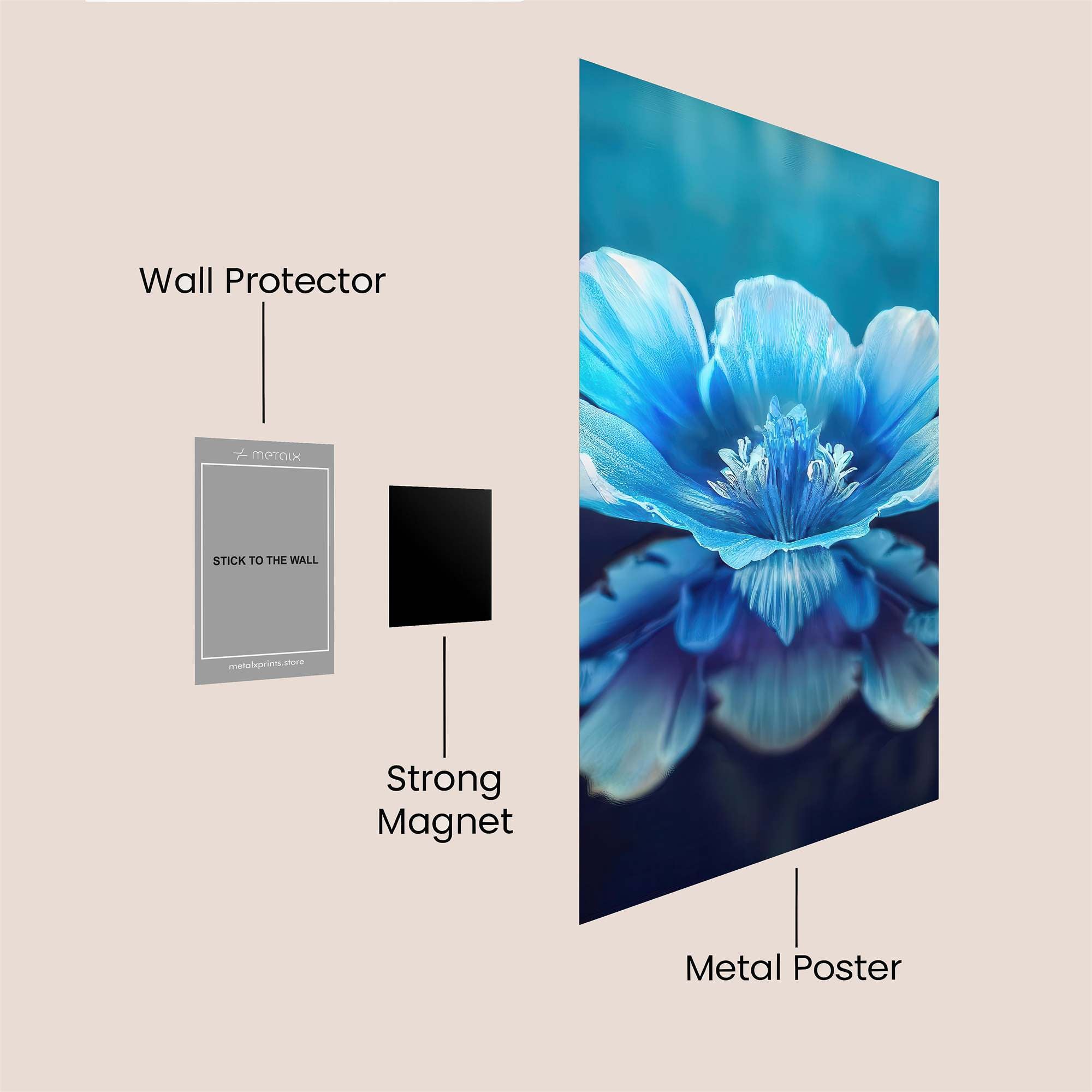 Blue Serenity Safe Wall Magnetic / M
