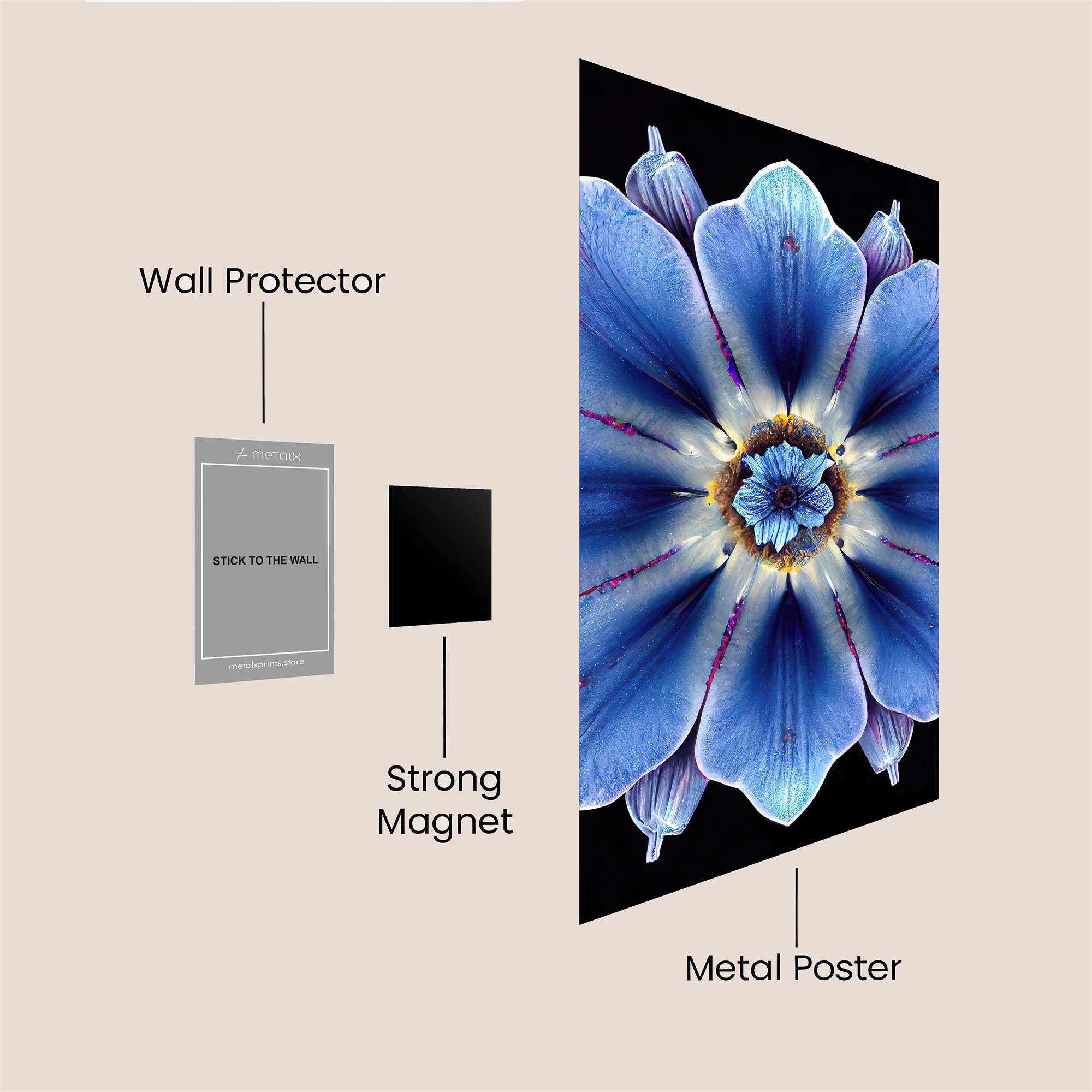 Blue Serenity Safe Wall Magnetic / M