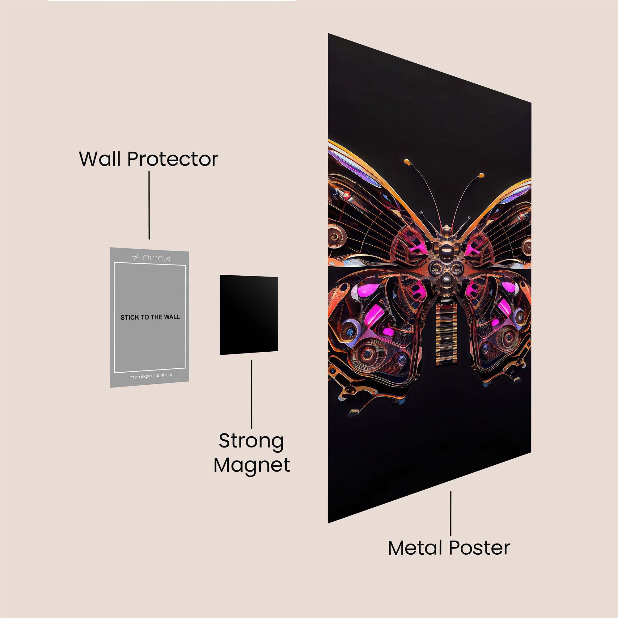 Butterfly Elegance Safe Wall Magnetic / M