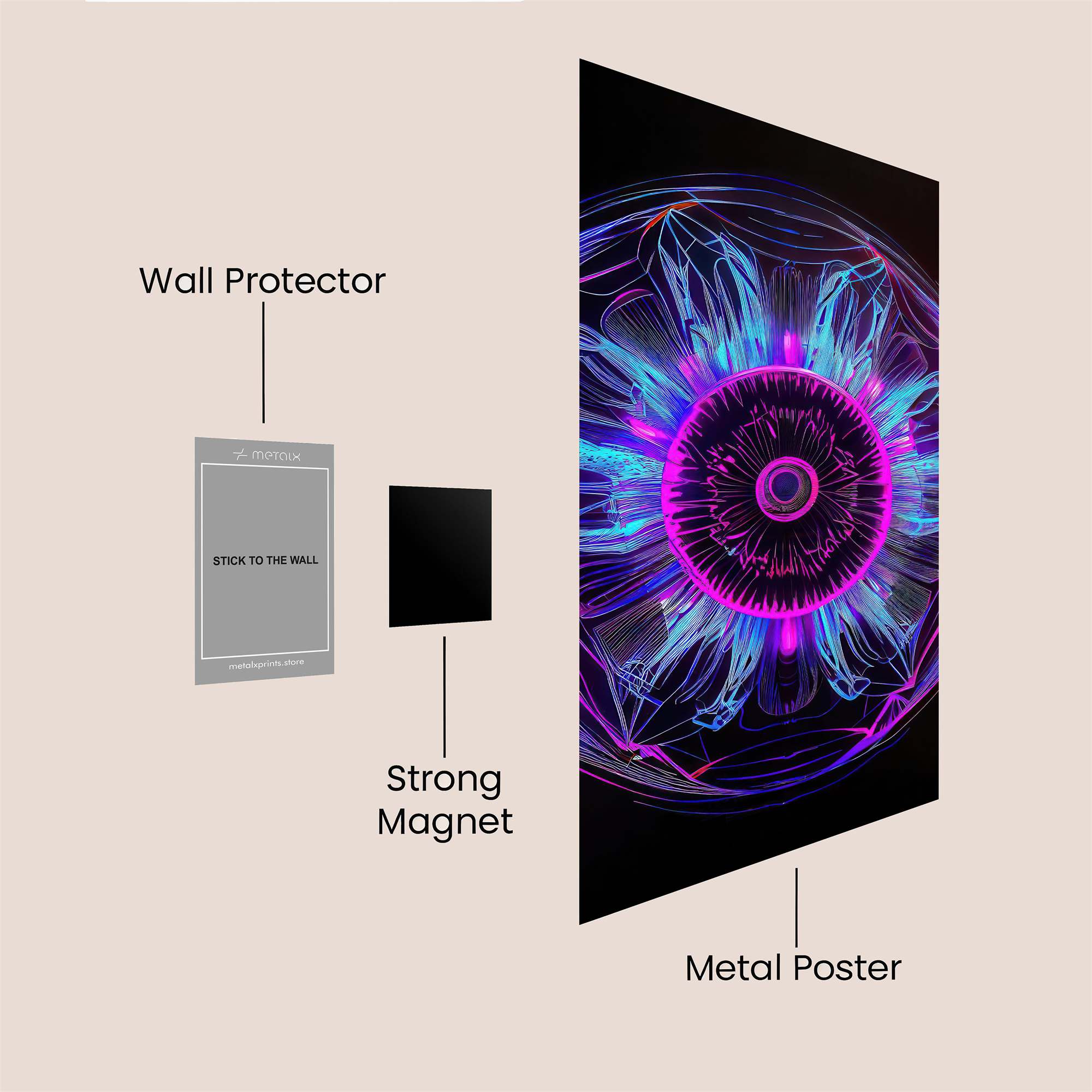 Neon Bloom Safe Wall Magnetic / M