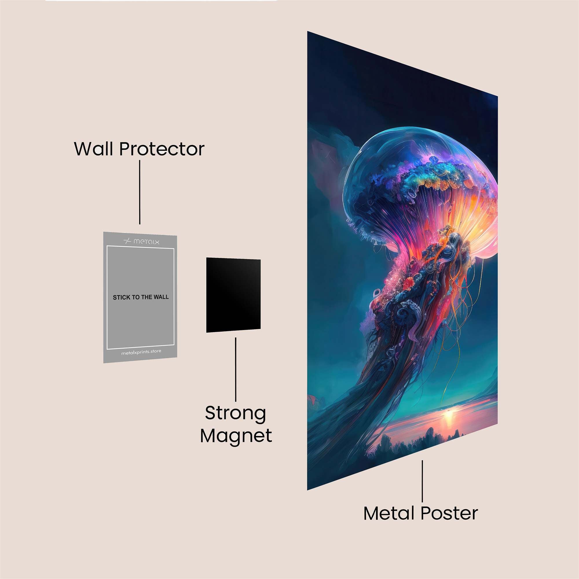 Jellyfish Dreamscape Safe Wall Magnetic / M