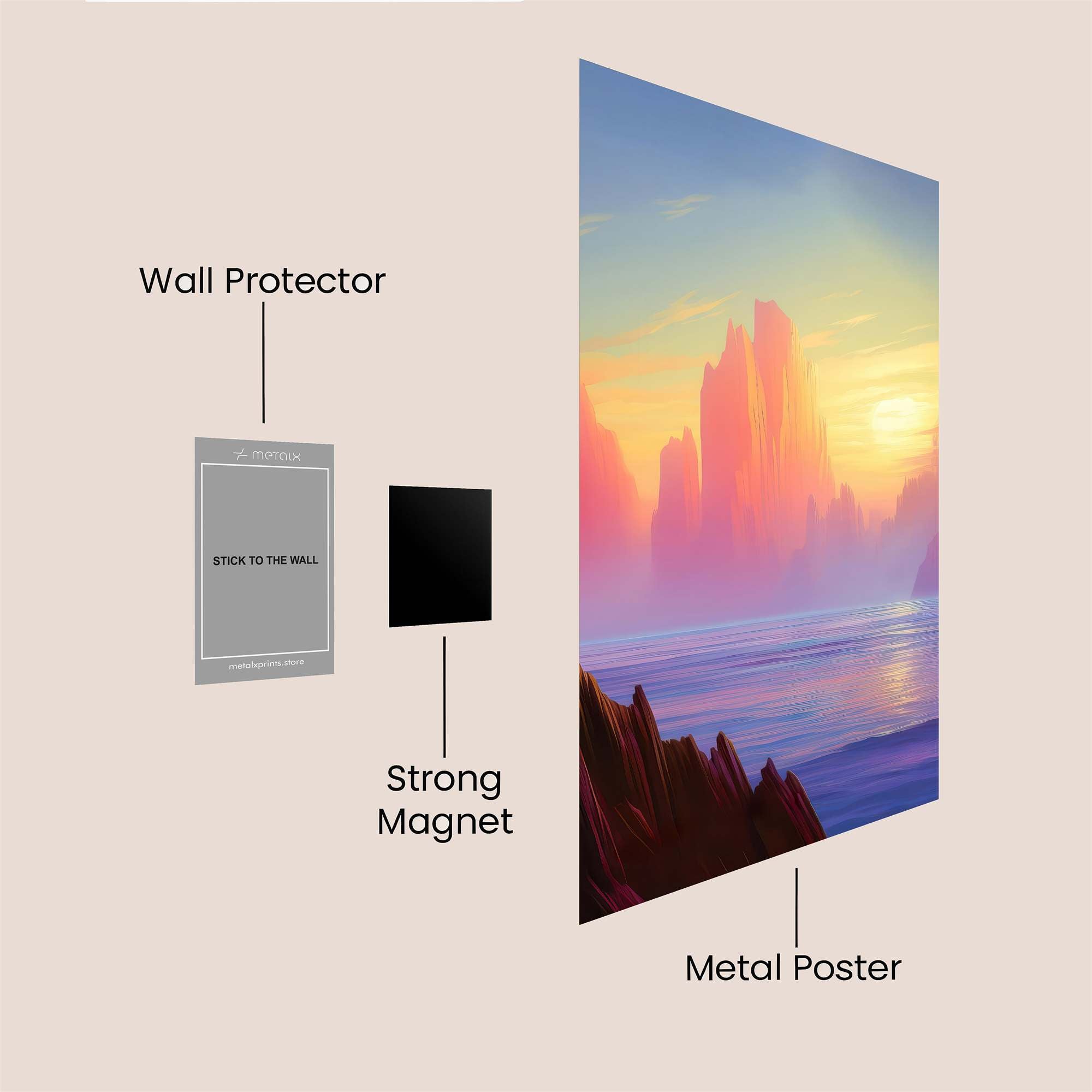 Sunset Serenity Safe Wall Magnetic / M
